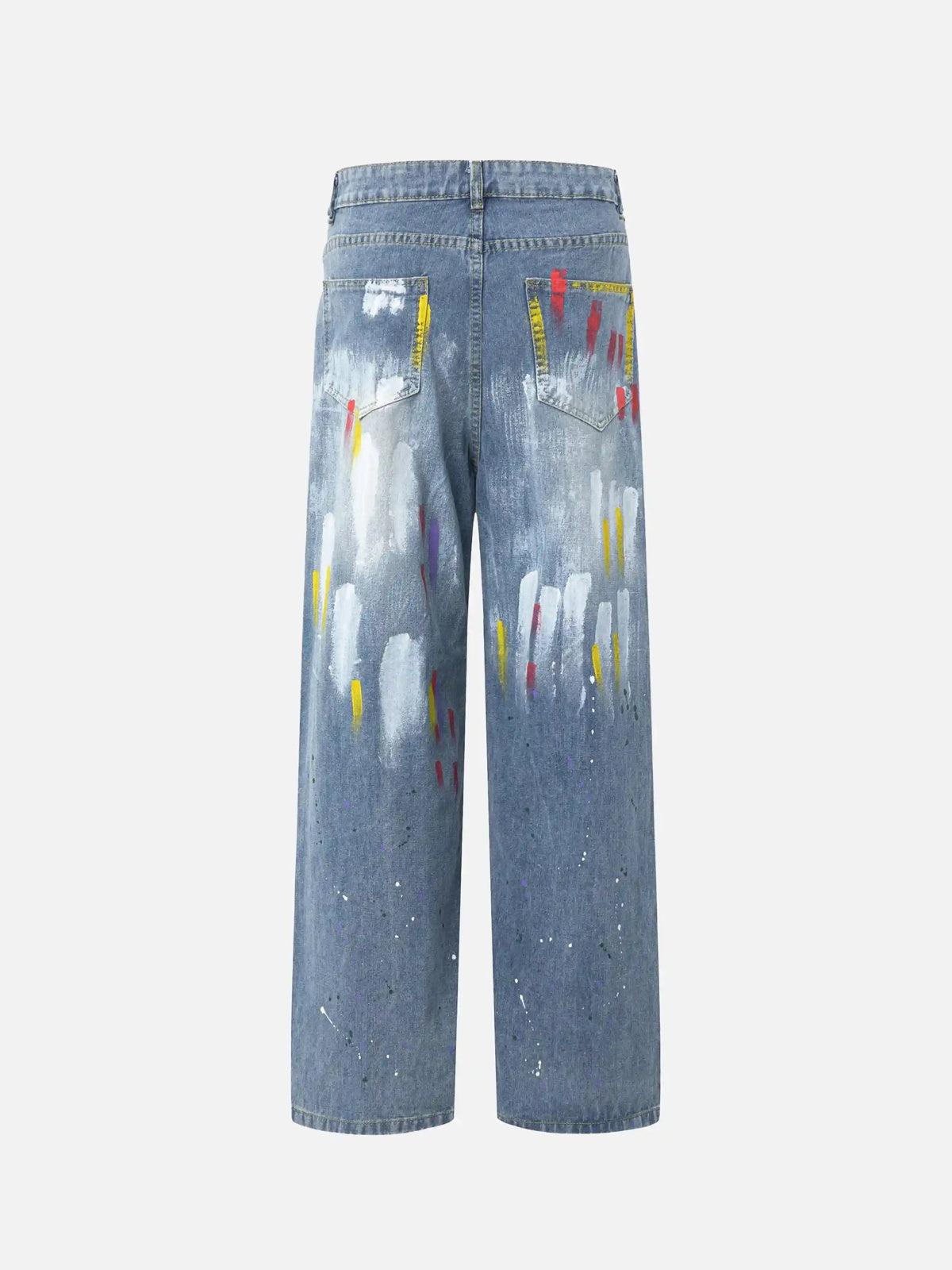 Concert Outfit American Hip-Hop Painted Personalized Jeans