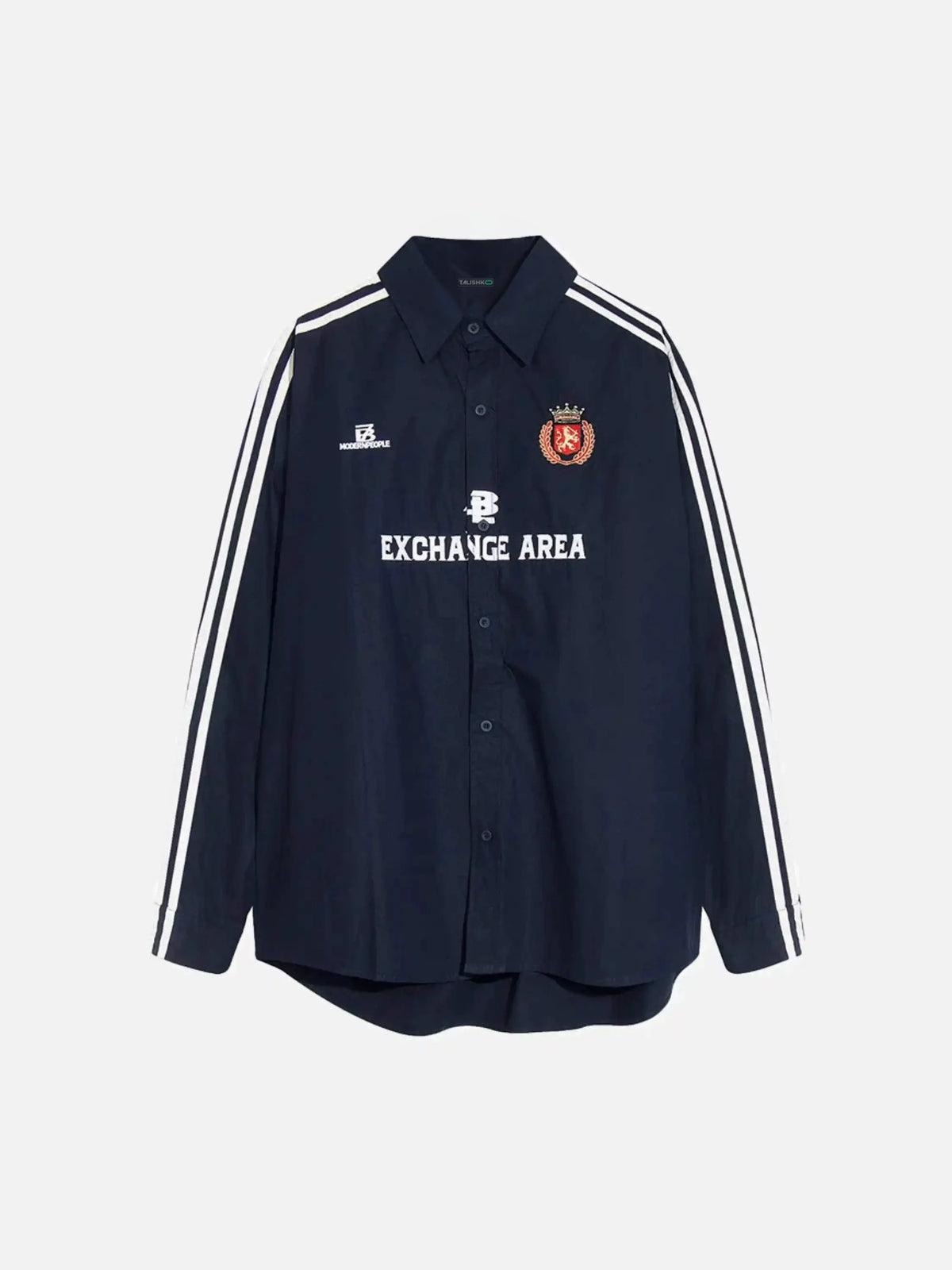 Concert Outfit American Retro College Style Lapel Long-Sleeved Shirt