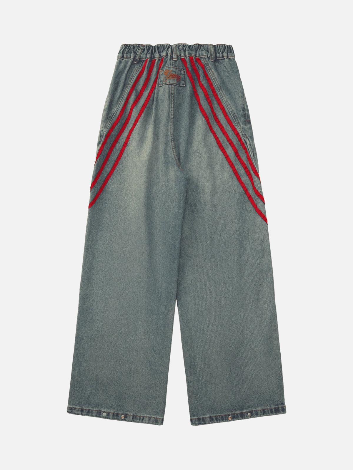 Concert Outfit American Retro Contrast Washed Jeans
