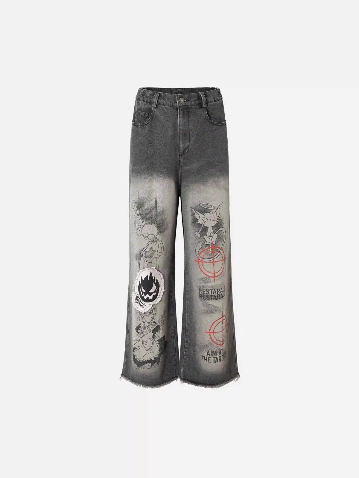 Concert Outfit American Retro Embroidered Dopamine Jeans