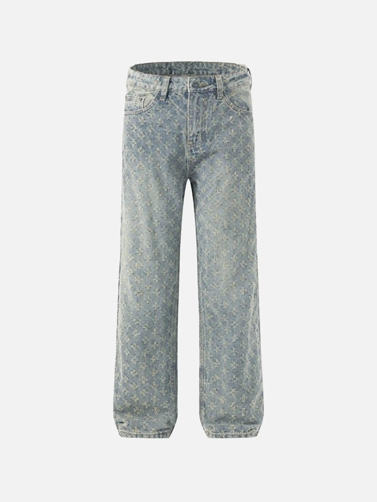 Concert Outfit American Retro Floral Personalized Jeans