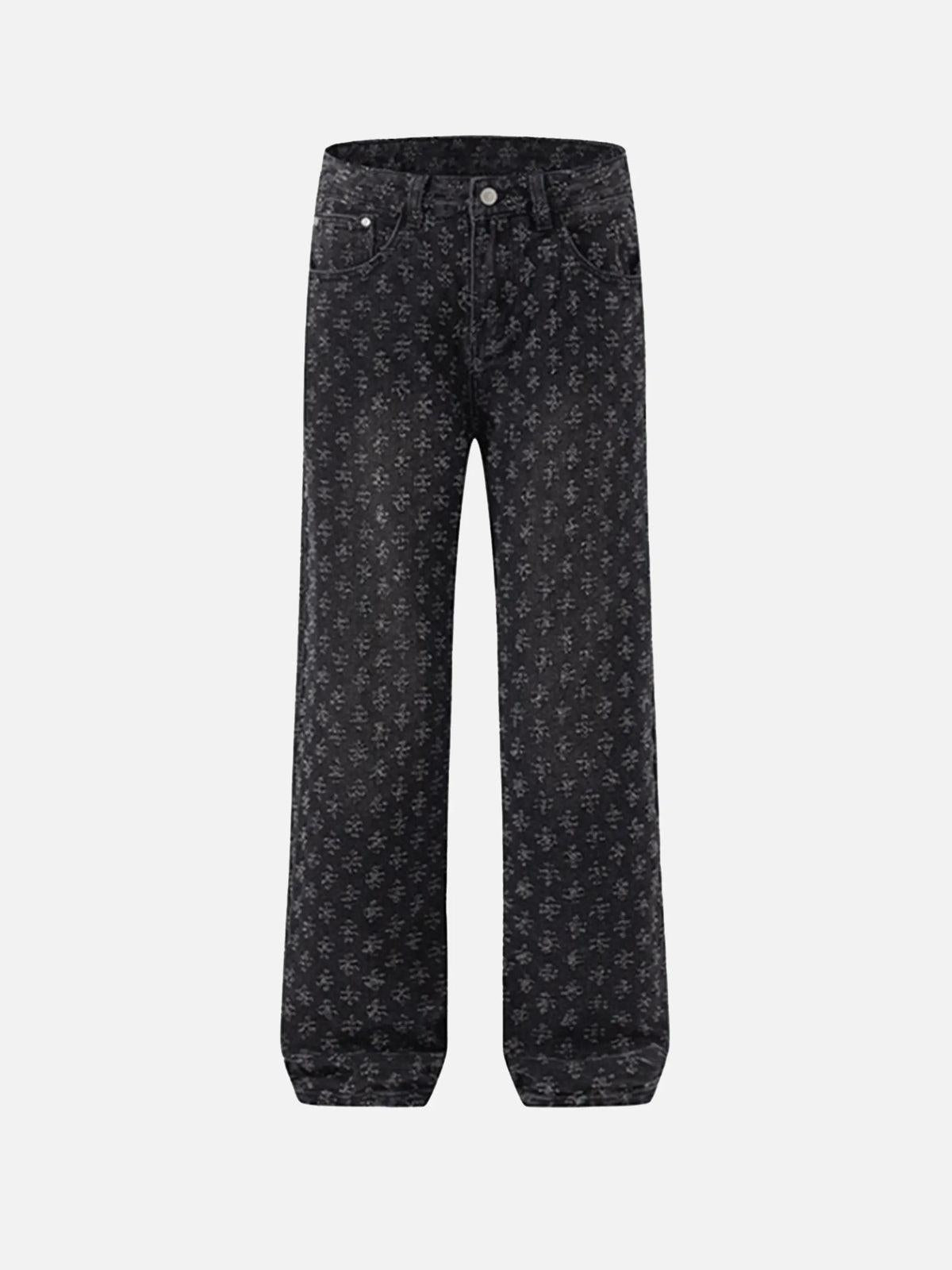 Concert Outfit American Retro Floral Personalized Jeans