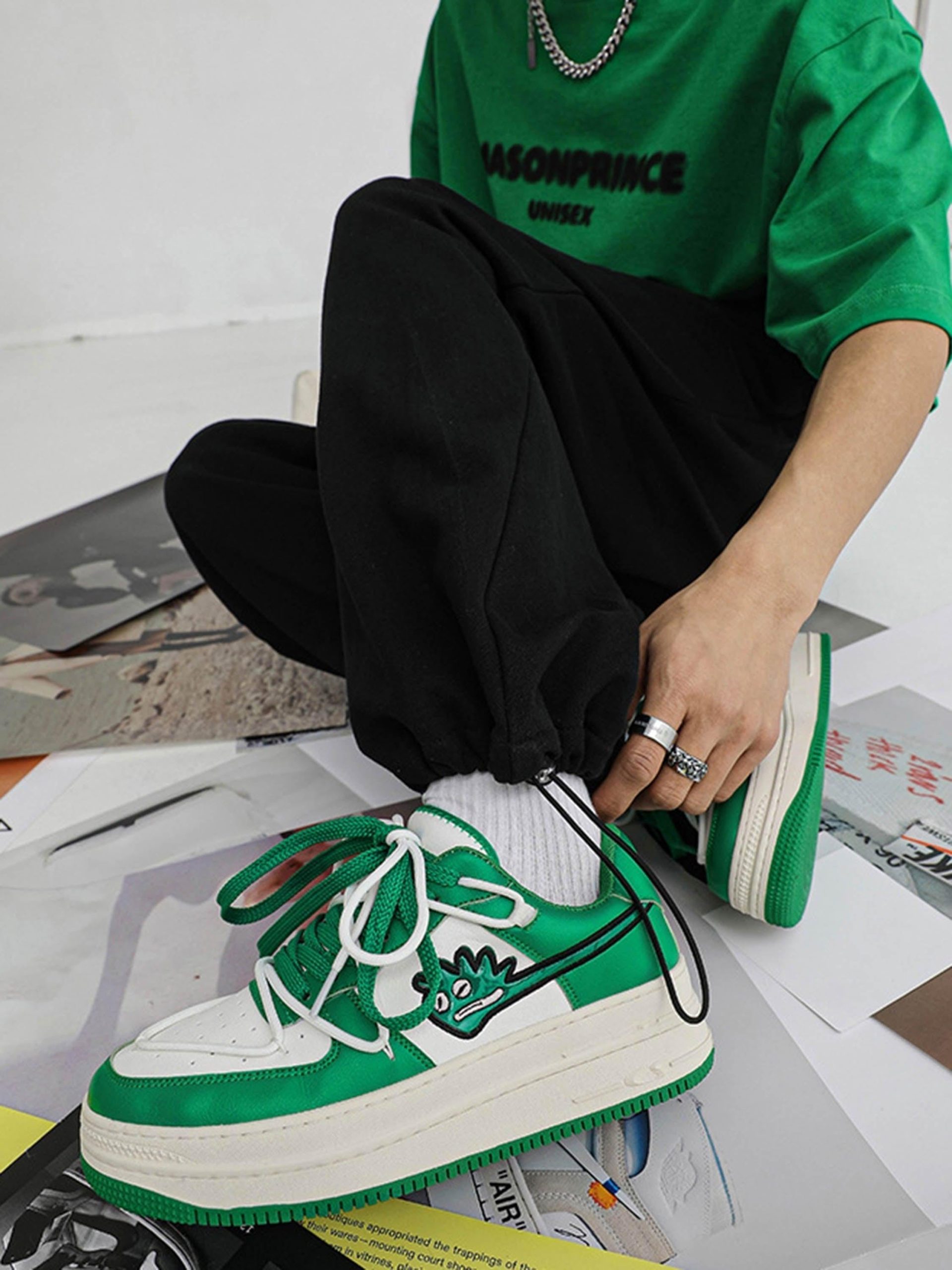 Concert Outfit American Retro Hip-Hop Monster Casual Shoes Board Shoes
