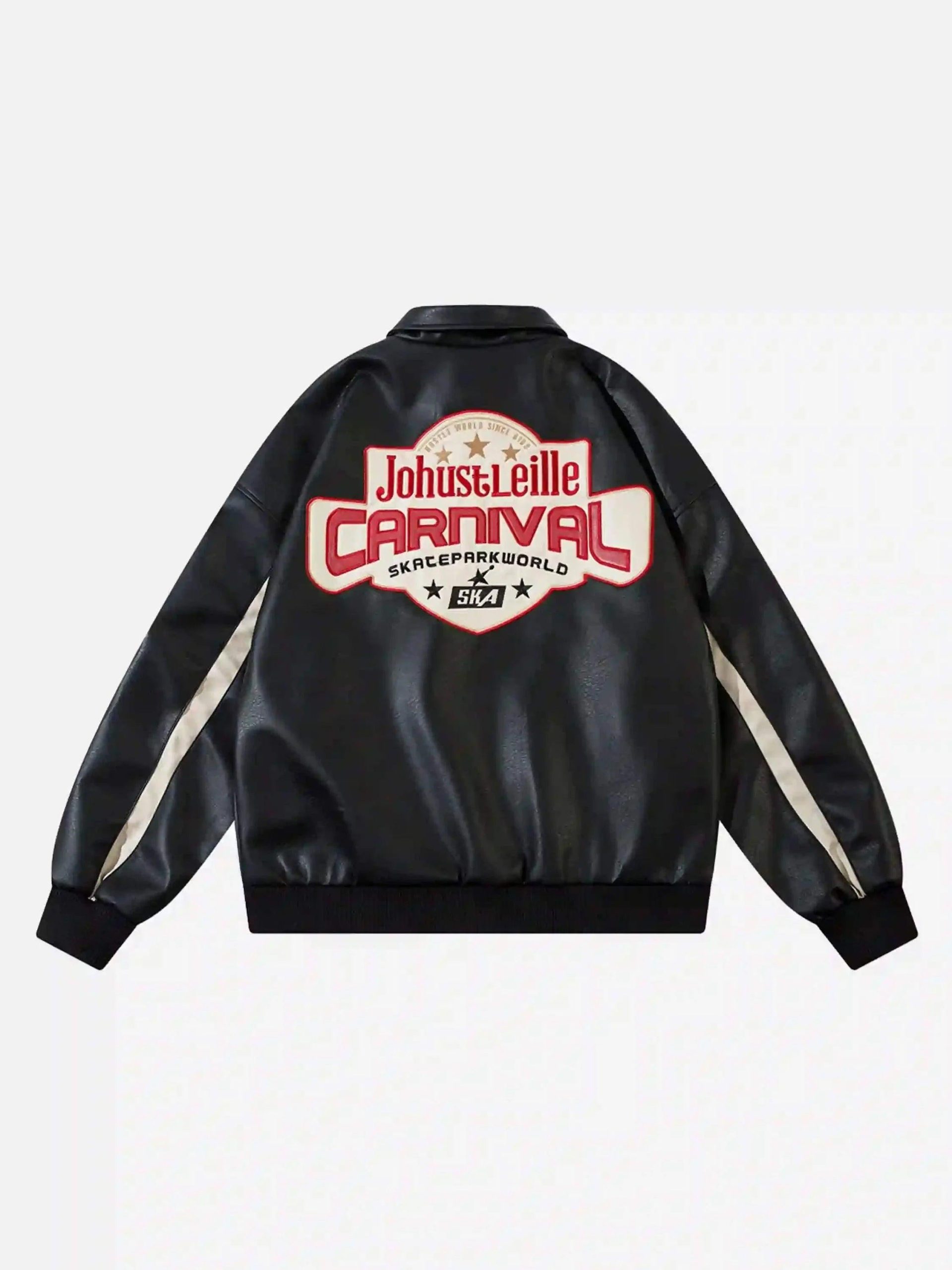 Concert Outfit American Retro Patchwork Motorcycle Jacket
