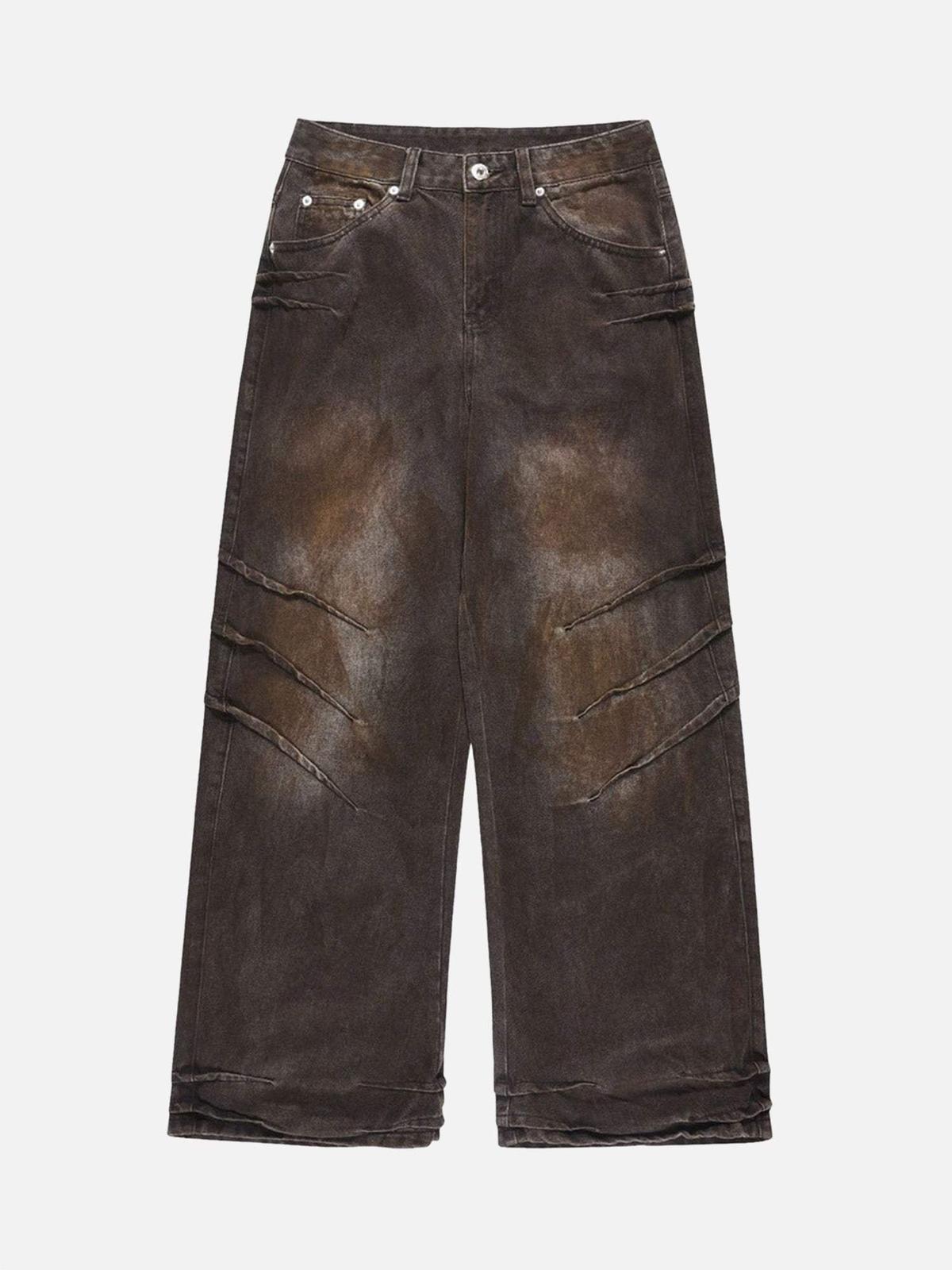 Concert Outfit American Street Fashion Heavy Industry Washed Jeans