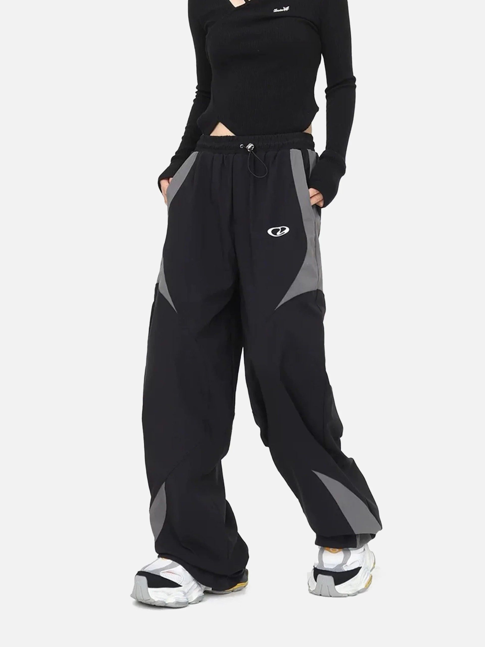 Concert Outfit American Street Fashion Splicing Design Casual Sports Pants