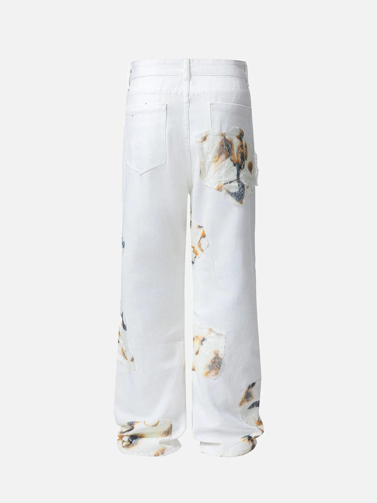 Concert Outfit American Street Style Patch Jeans