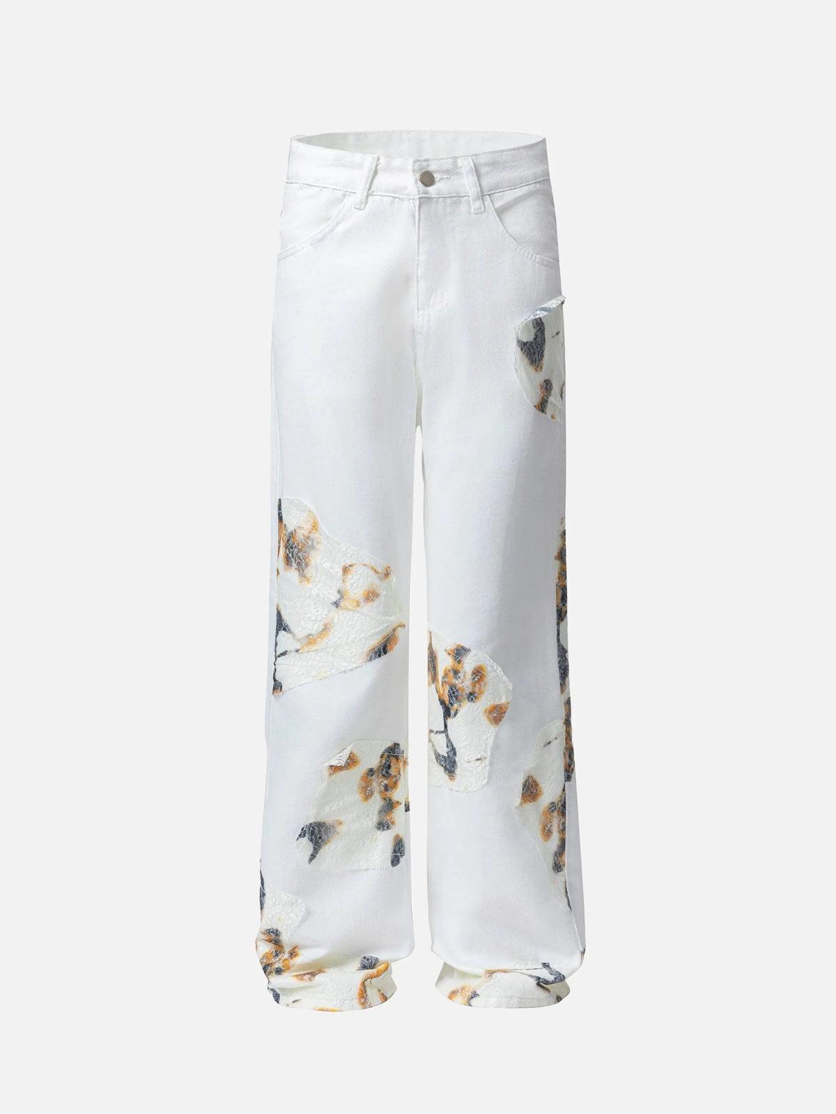 Concert Outfit American Street Style Patch Jeans