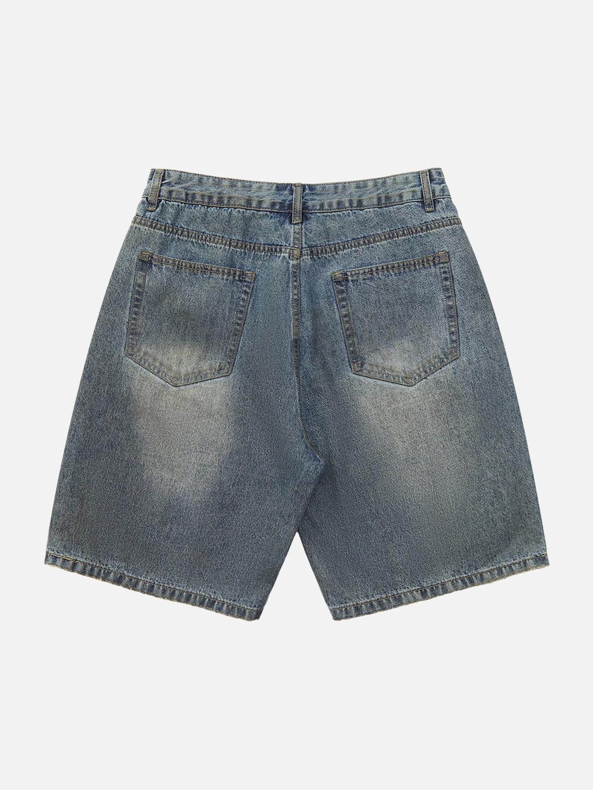 Concert Outfit American Street Style Washed Distressed Shorts