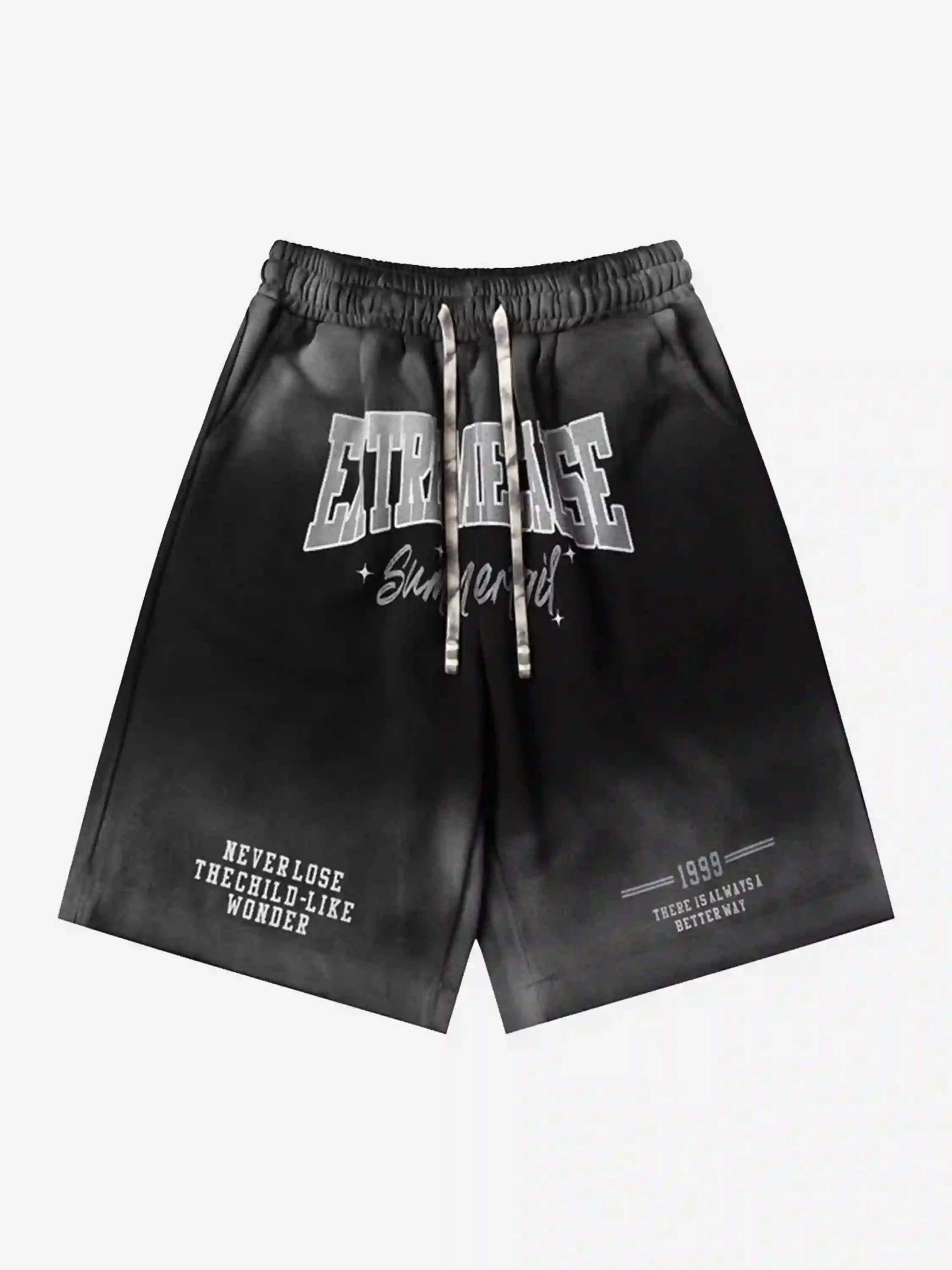 Concert Outfit American Style Distressed Gradient Print Shorts