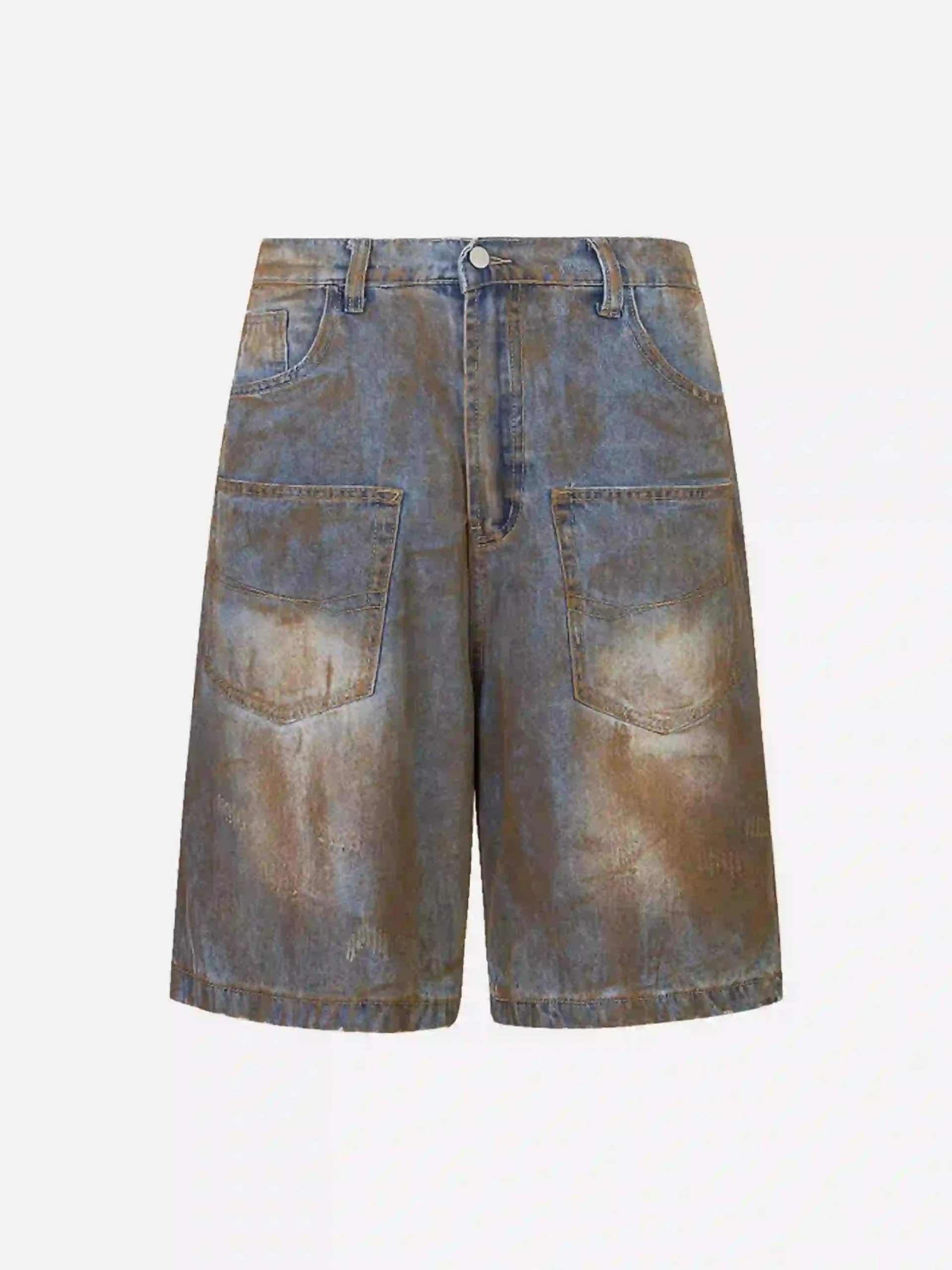 Concert Outfit American Style Wasteland Style Wide-Leg Denim Jorts