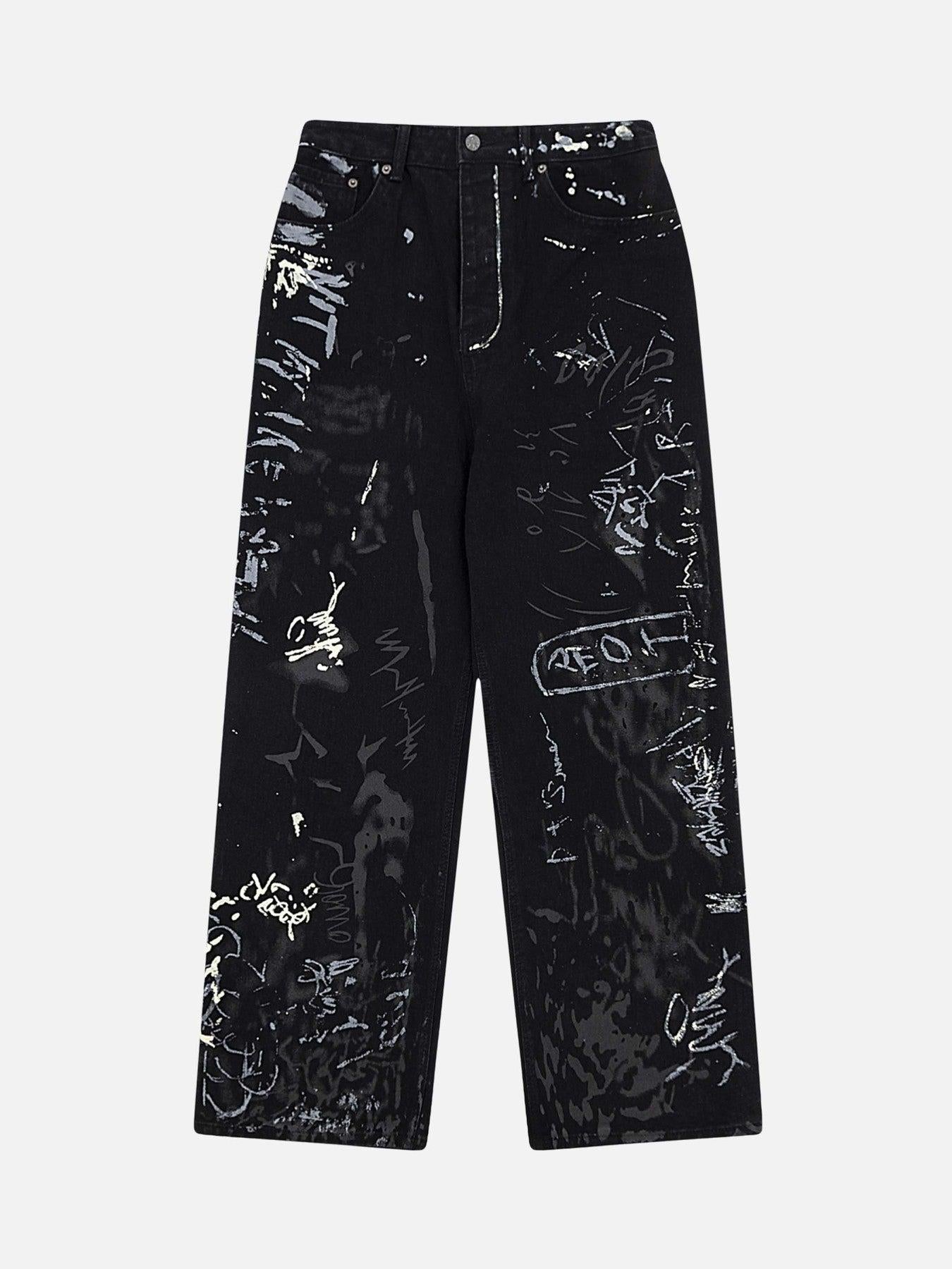 Concert Outfit Americana Graffiti Letter Print Jeans