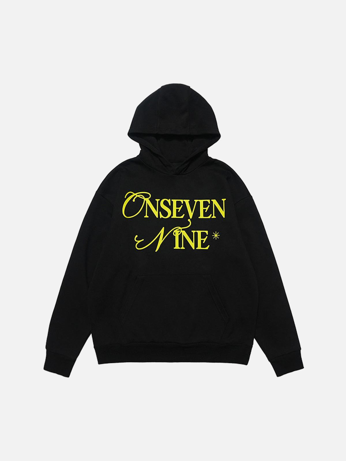 Concert Outfit Basic Letter Print Fleece Hoodie