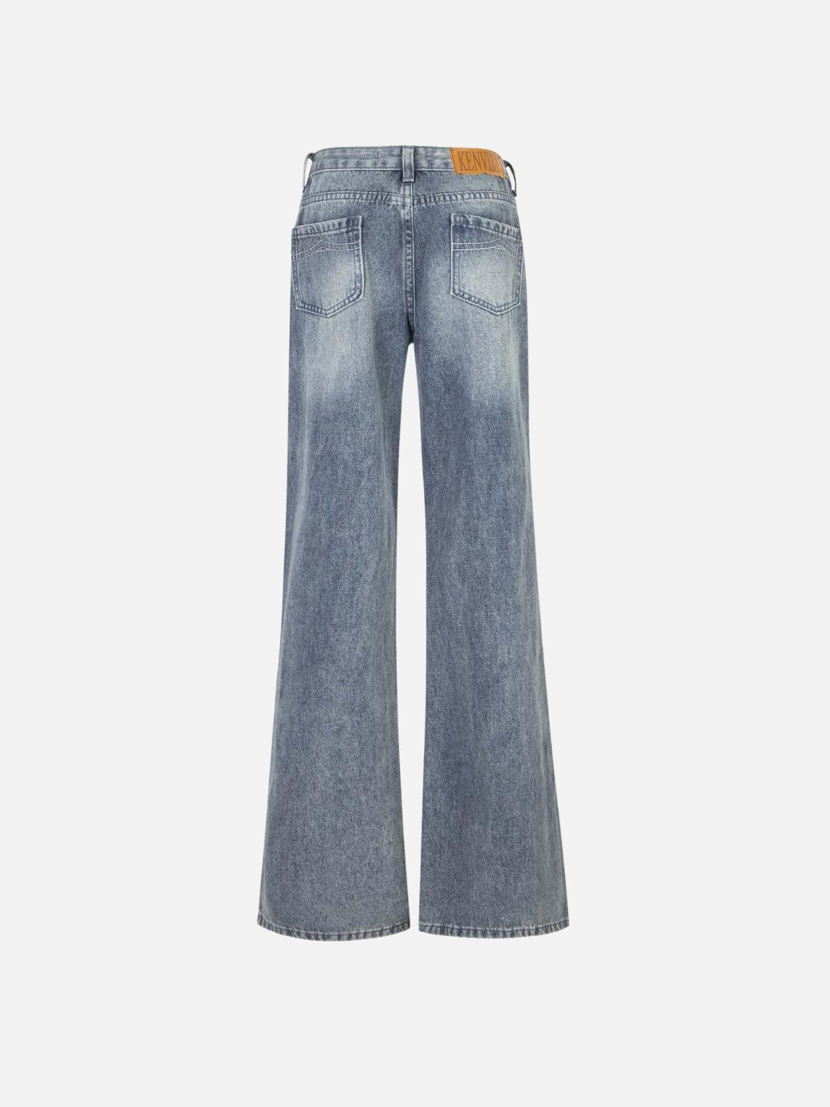 Concert Outfit Basic Washed Low-Rise Jeans