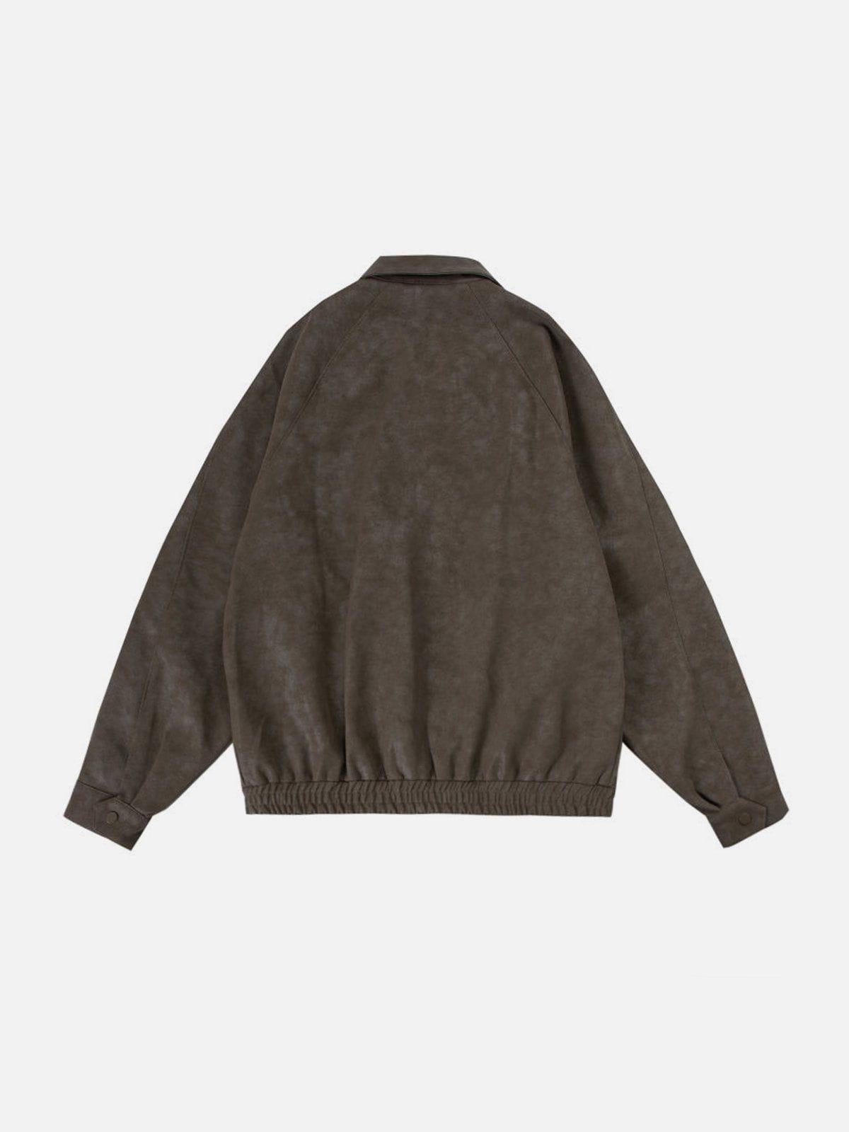 Concert Outfit Basic Zip Up Faux Leather Jacket