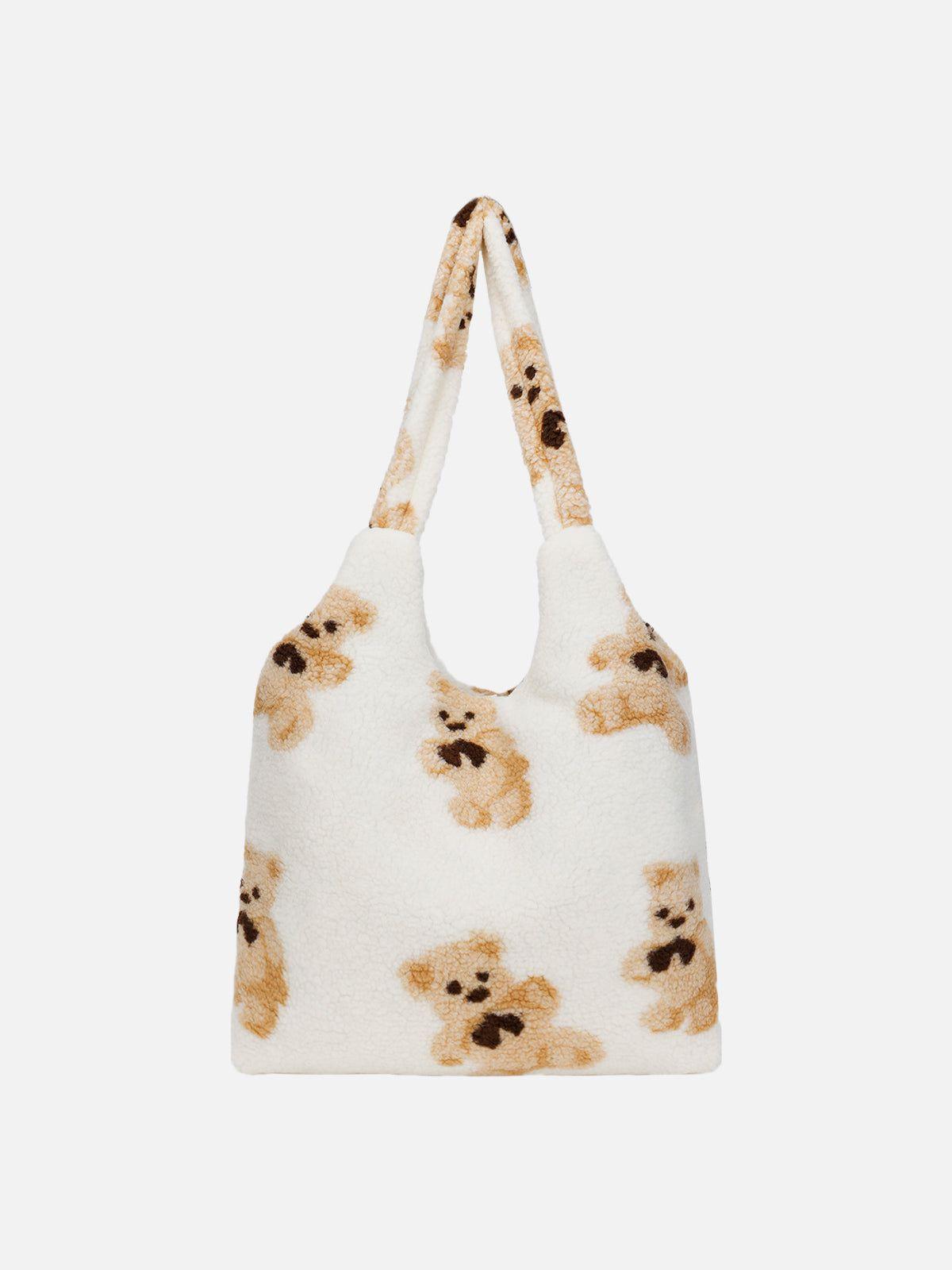 Concert Outfit Bear Pattern Sherpa Bag