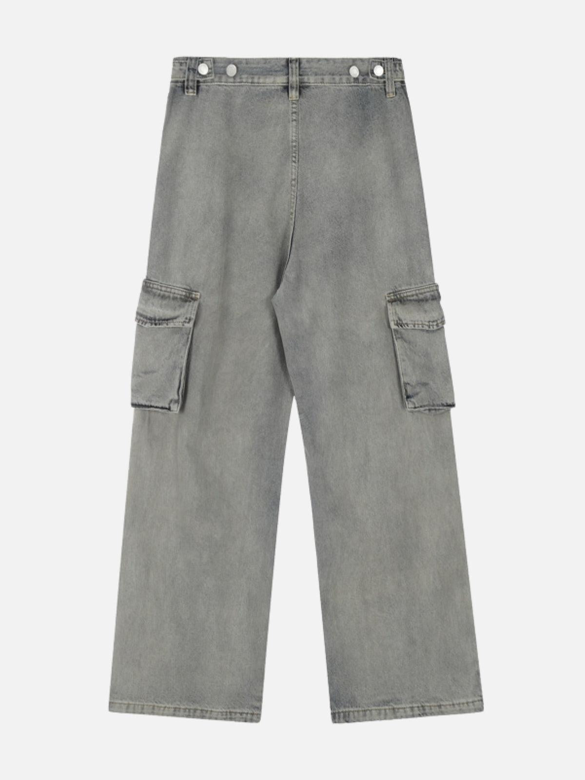 Concert Outfit Big Pocket Wrinkle Loose Jeans