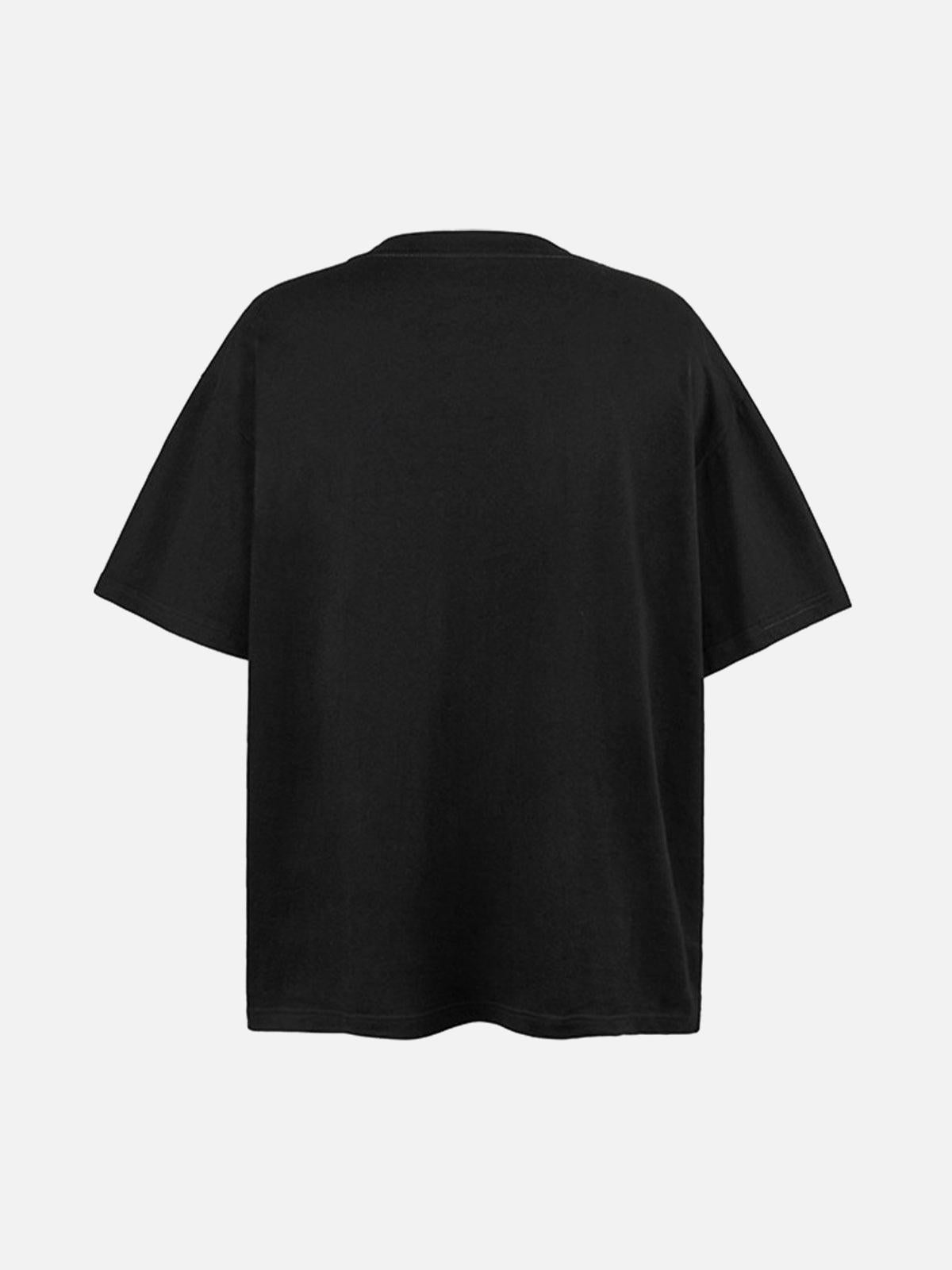 Concert Outfit Black Graphic Crew Neck T-Shirt