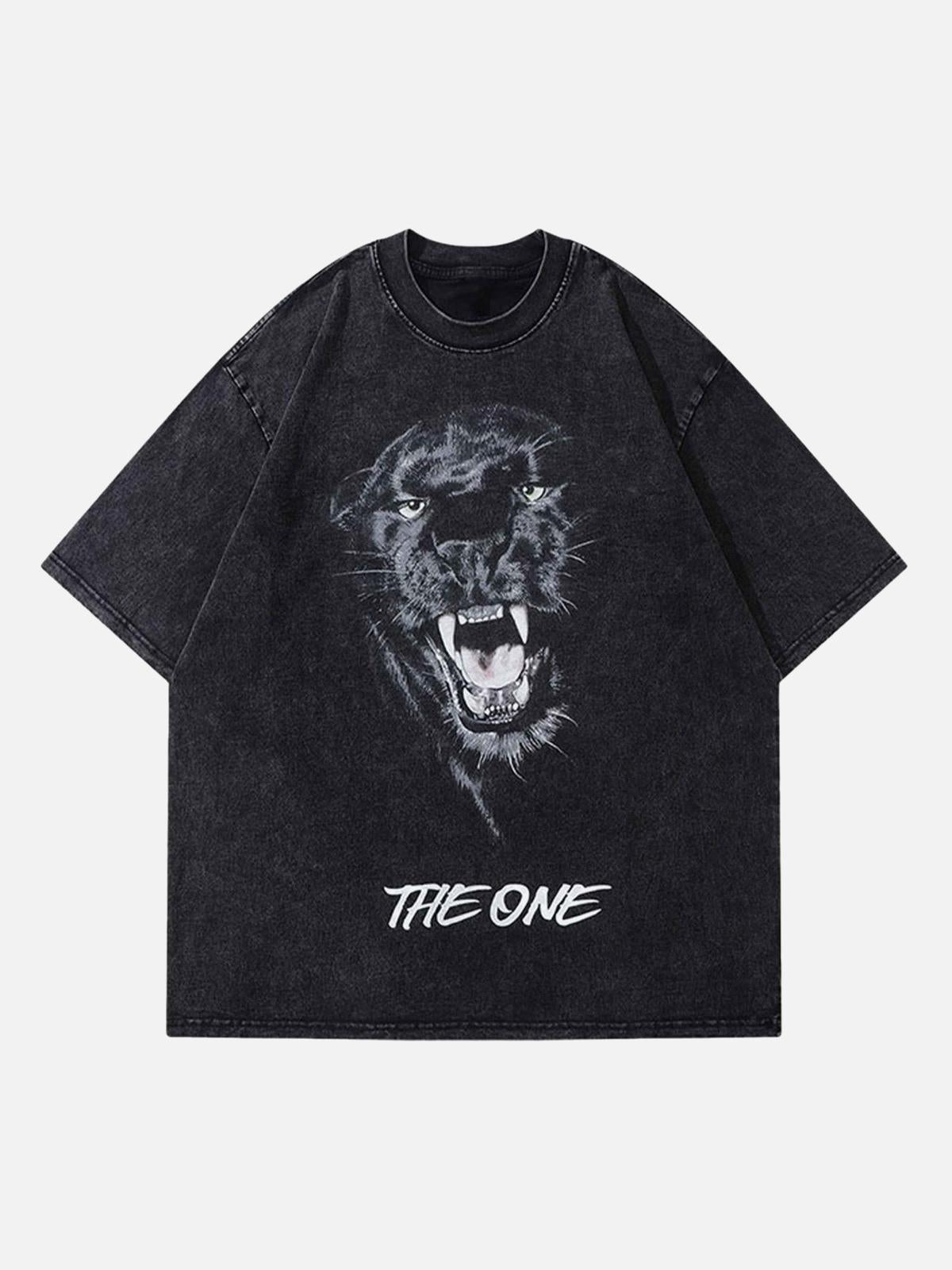 Concert Outfit Black Panther Print T-Shirt