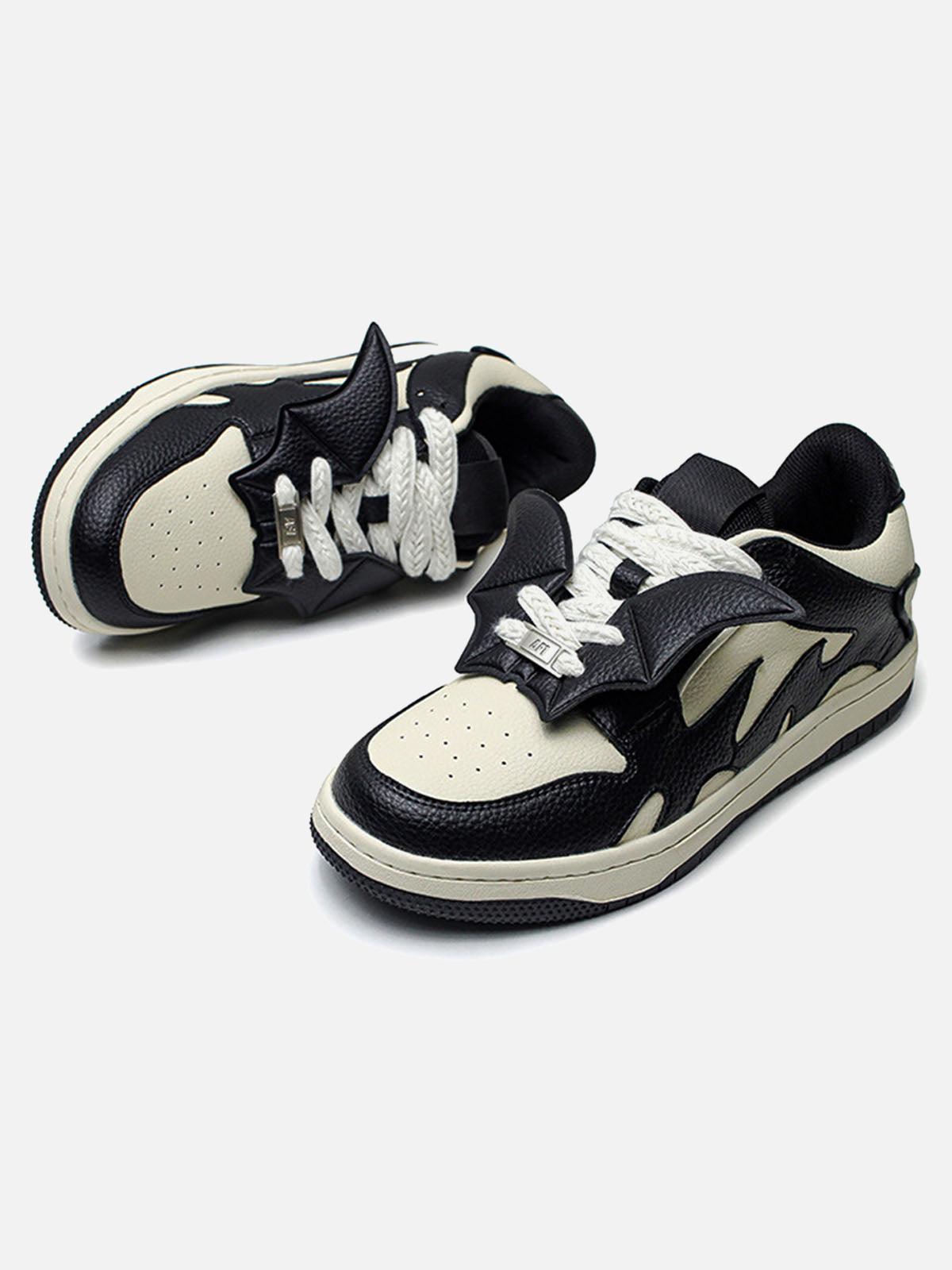 Concert Outfit Black&White Contrast Color Skate Shoes