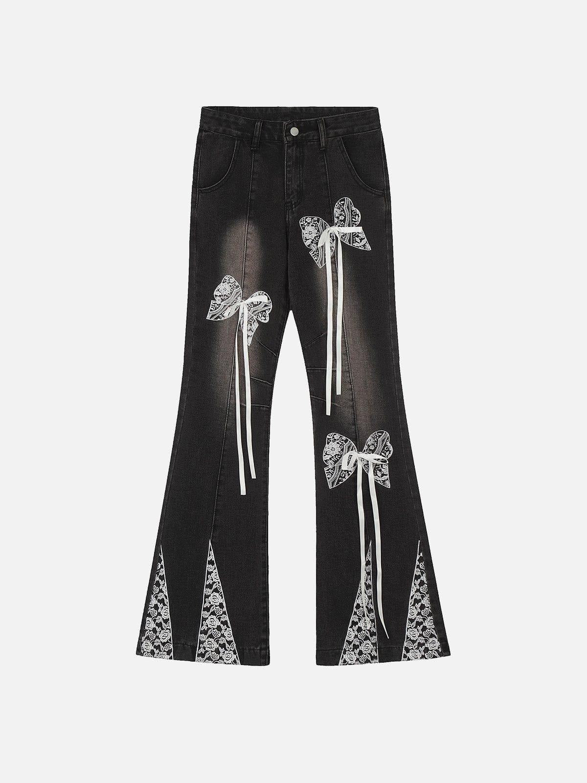 Concert Outfit Bow Butterfly Washed Jeans