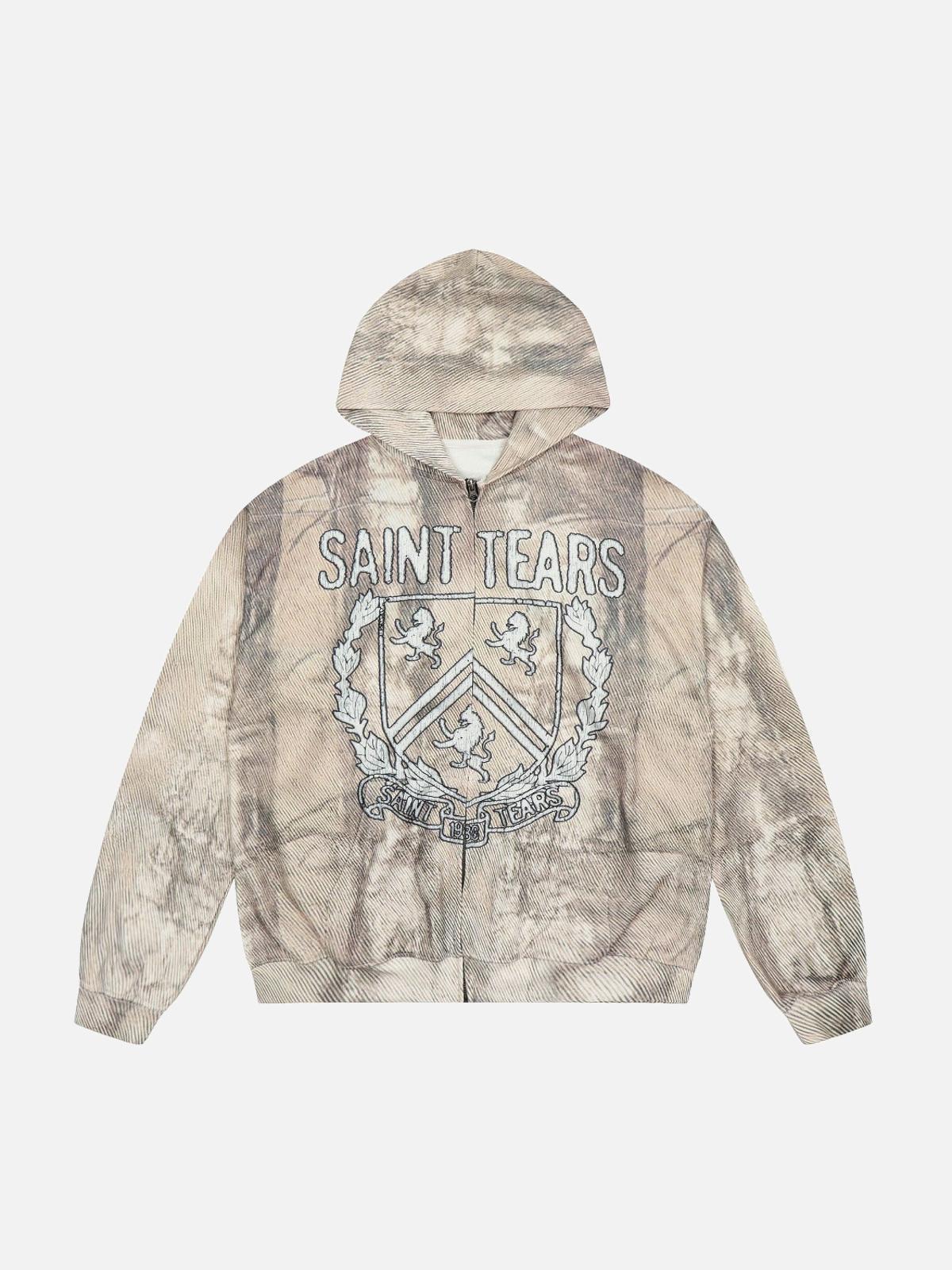 Concert Outfit Branch Pattern Letter Print Hoodie