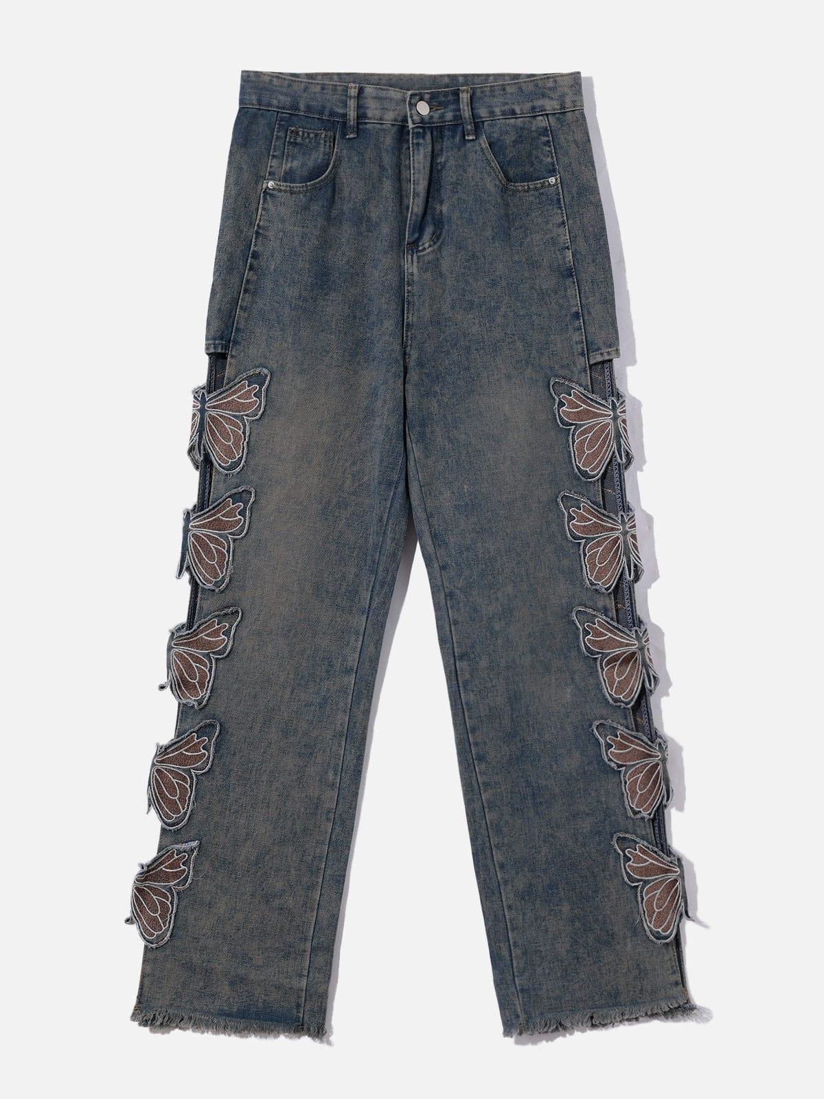 Concert Outfit Butterfly Leg Cutout Jeans