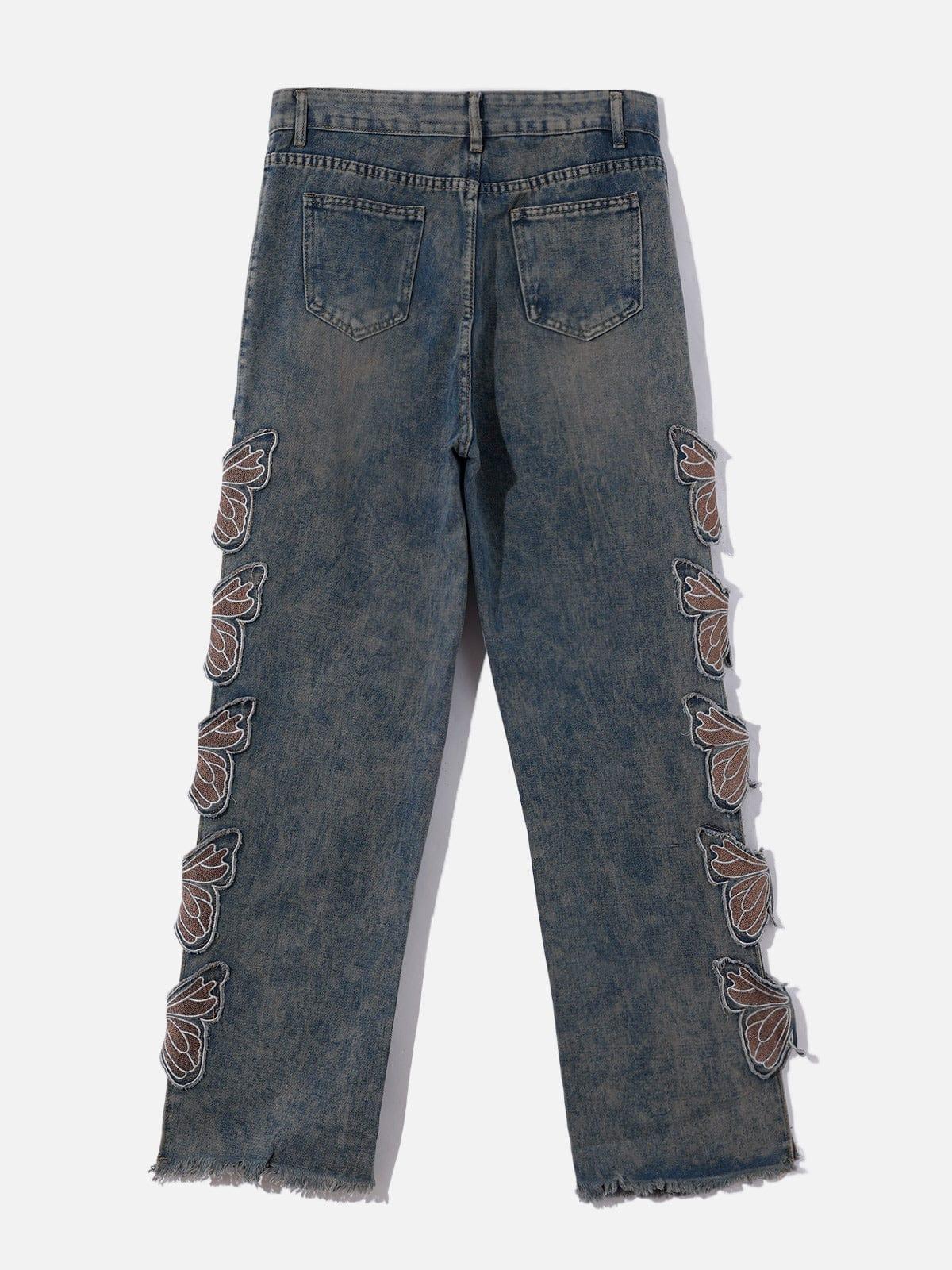 Concert Outfit Butterfly Leg Cutout Jeans