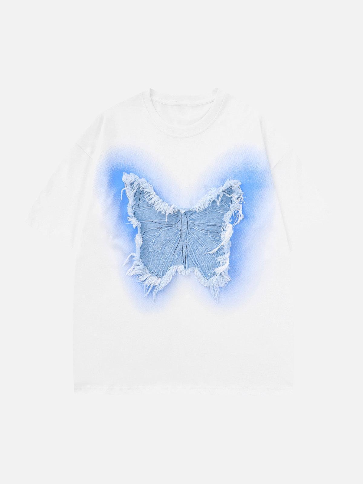 Concert Outfit Butterfly Patch Embroidered Graphic T-Shirt