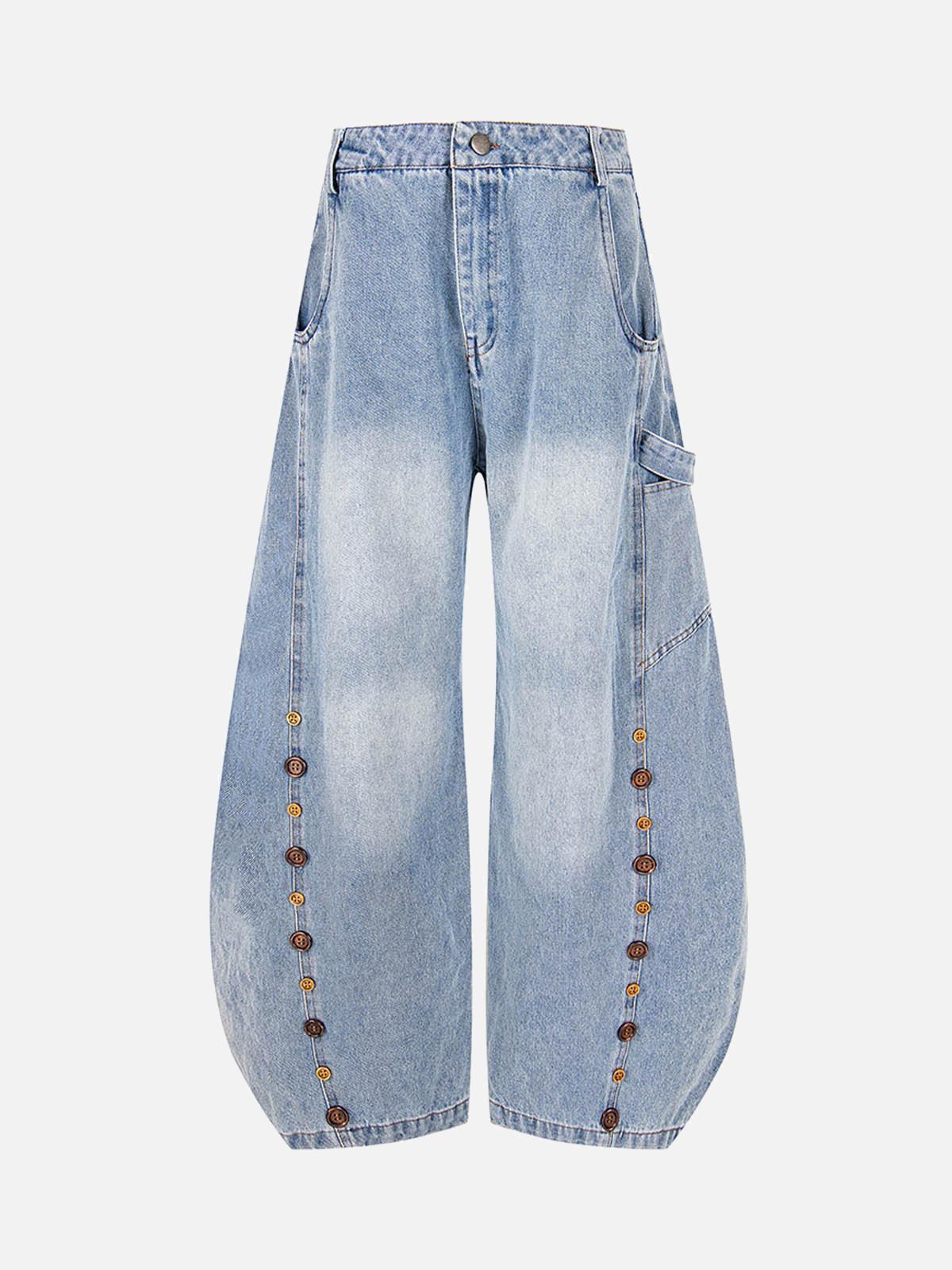 Concert Outfit Button Embroidered Barrel Jeans