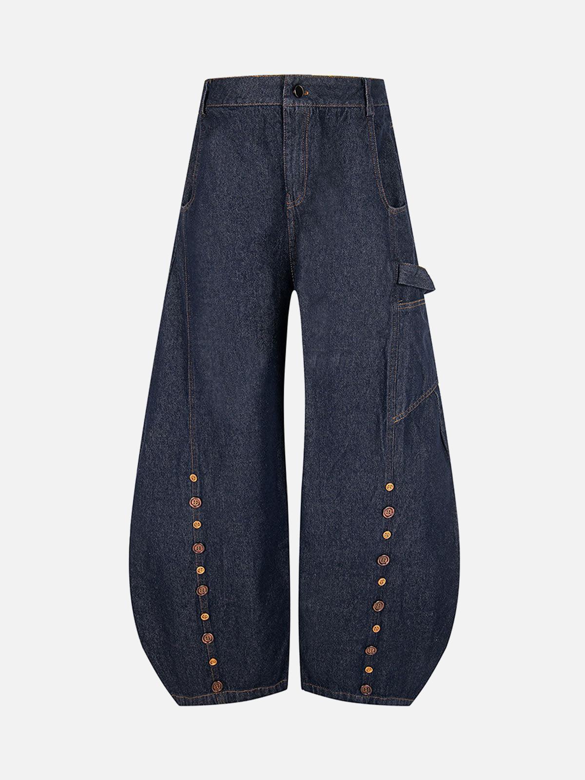 Concert Outfit Button Embroidered Barrel Jeans