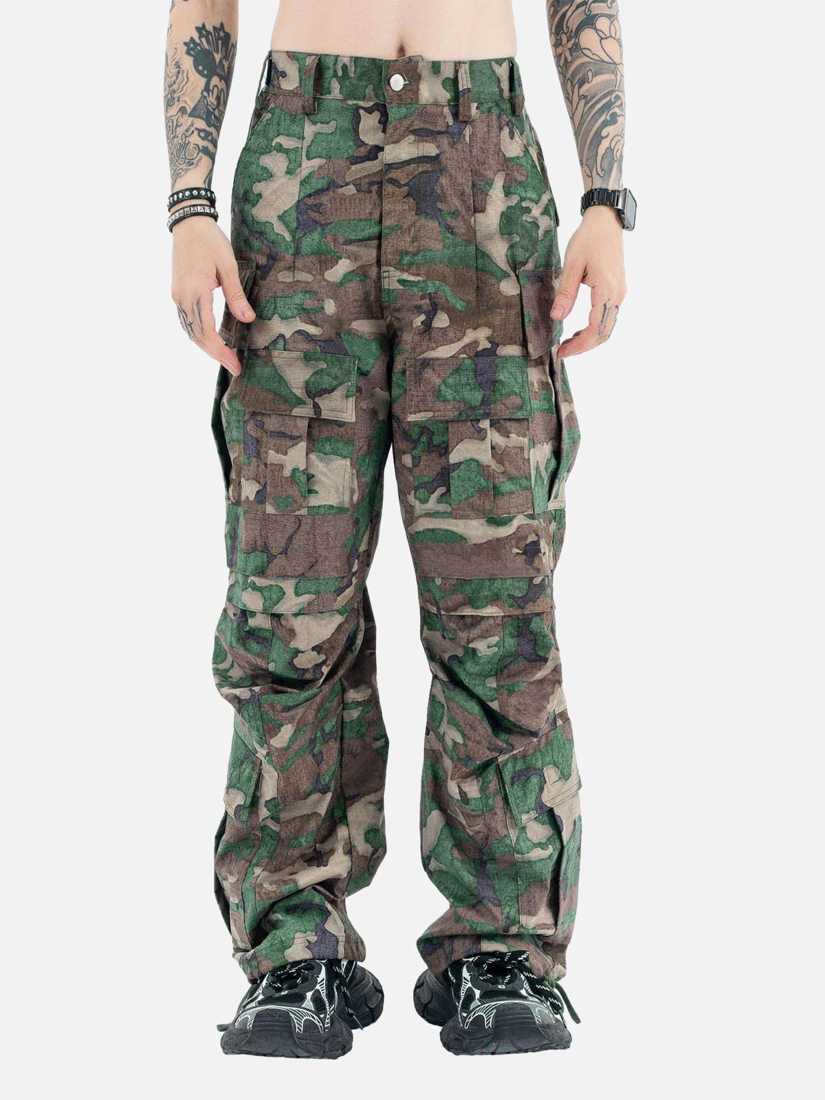 Concert Outfit Camouflage Adjustable Belt Cargo Pants
