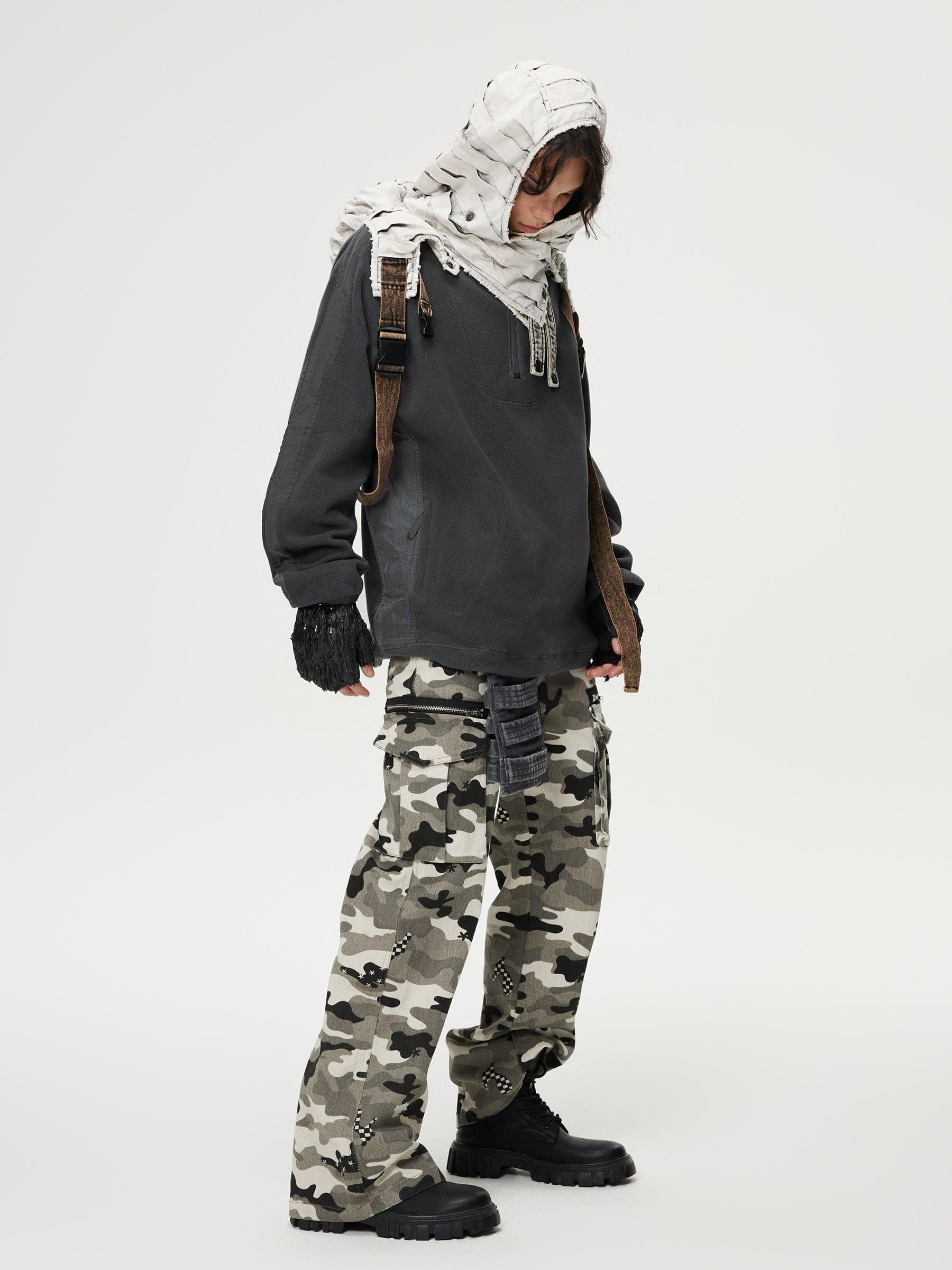 Concert Outfit Camouflage Multi Pocket Jeans