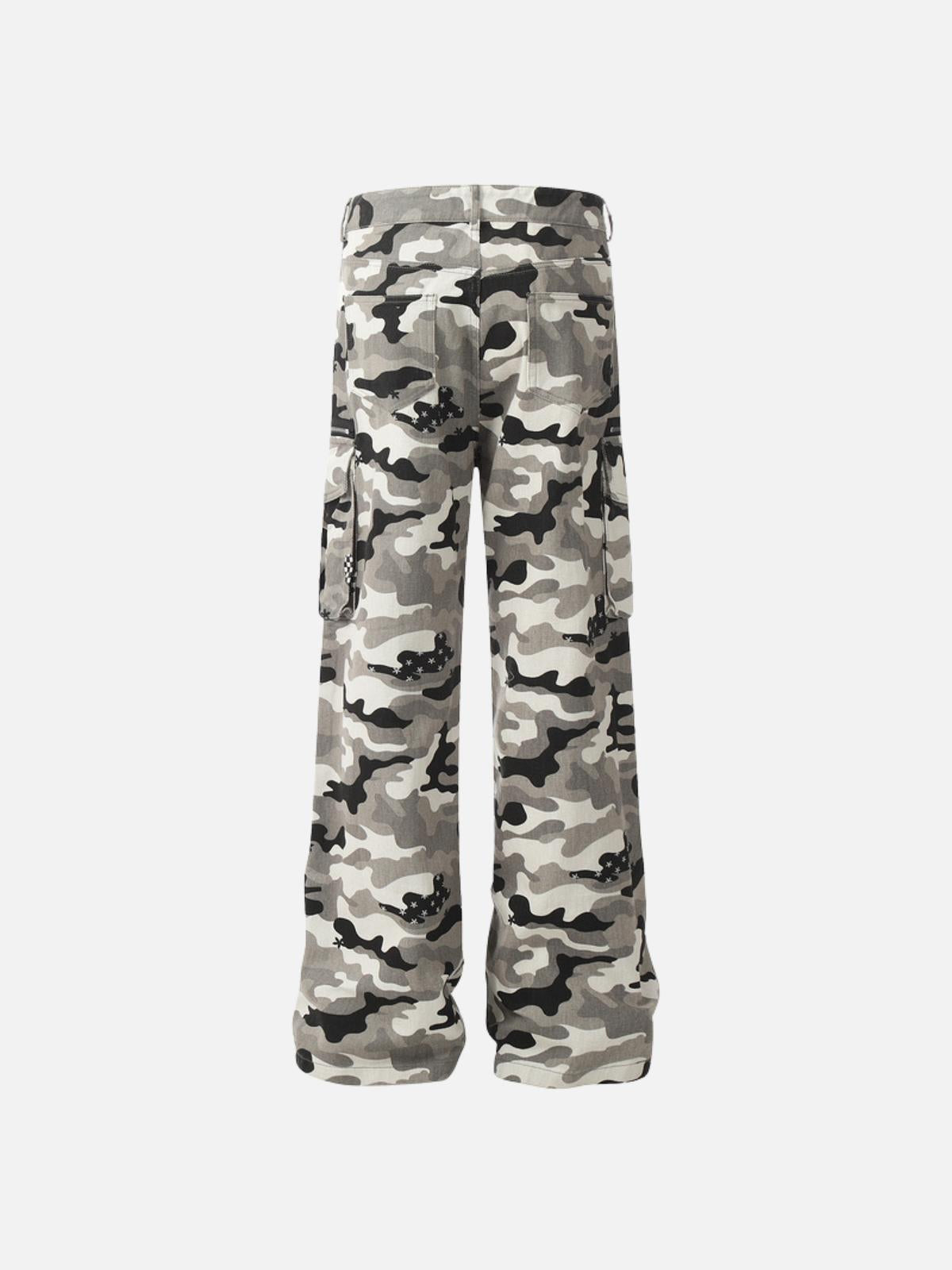 Concert Outfit Camouflage Multi Pocket Jeans