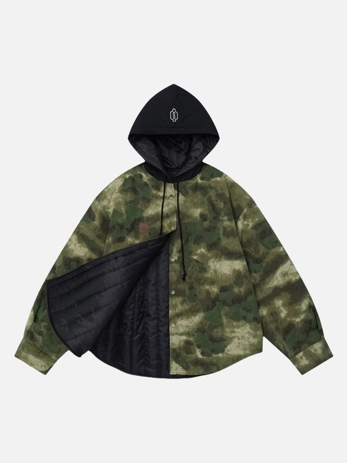 Concert Outfit Camouflage Patchwork Hooded Jacket