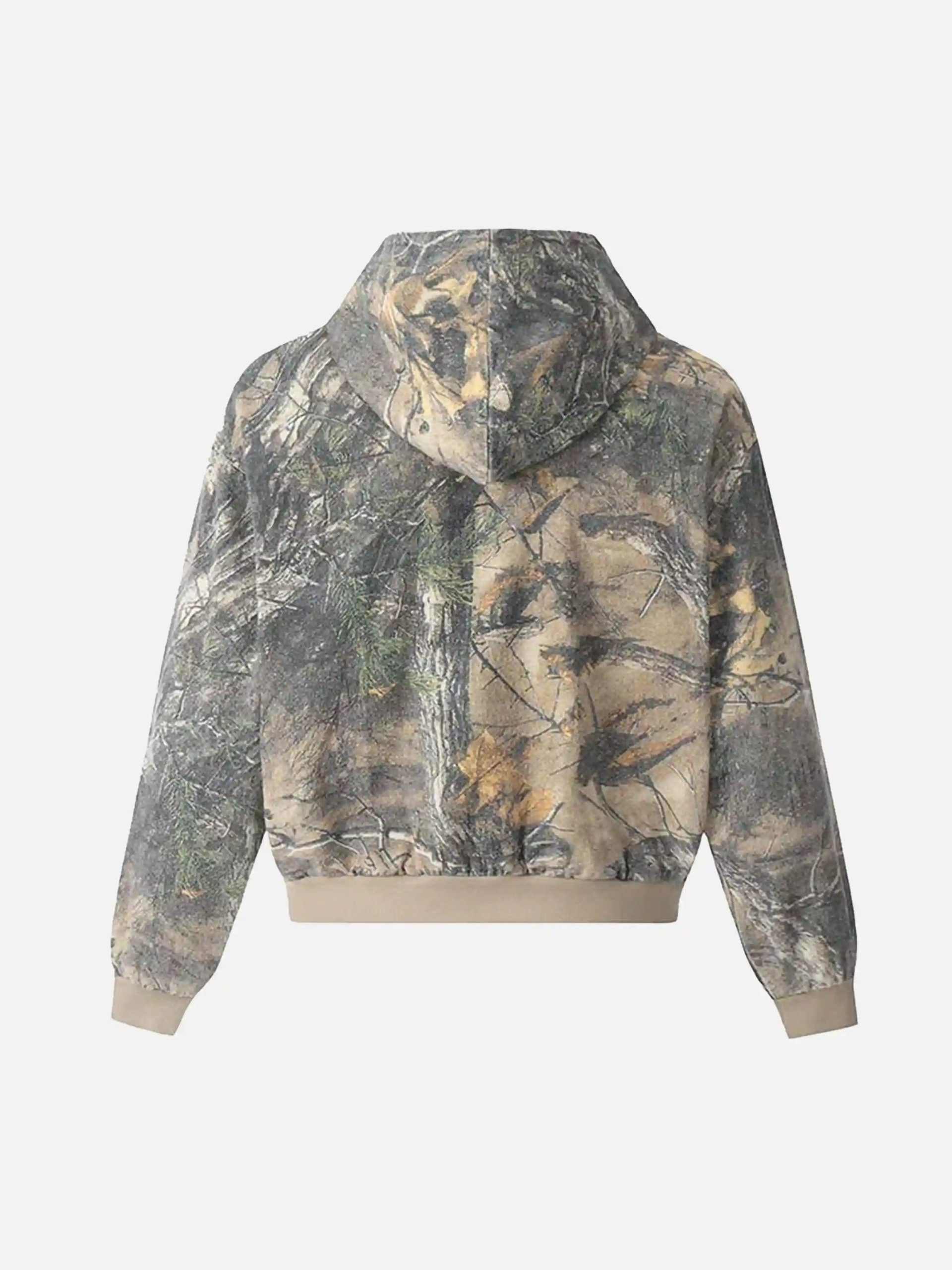 Concert Outfit Camouflage Print Zip-Up Hoodie