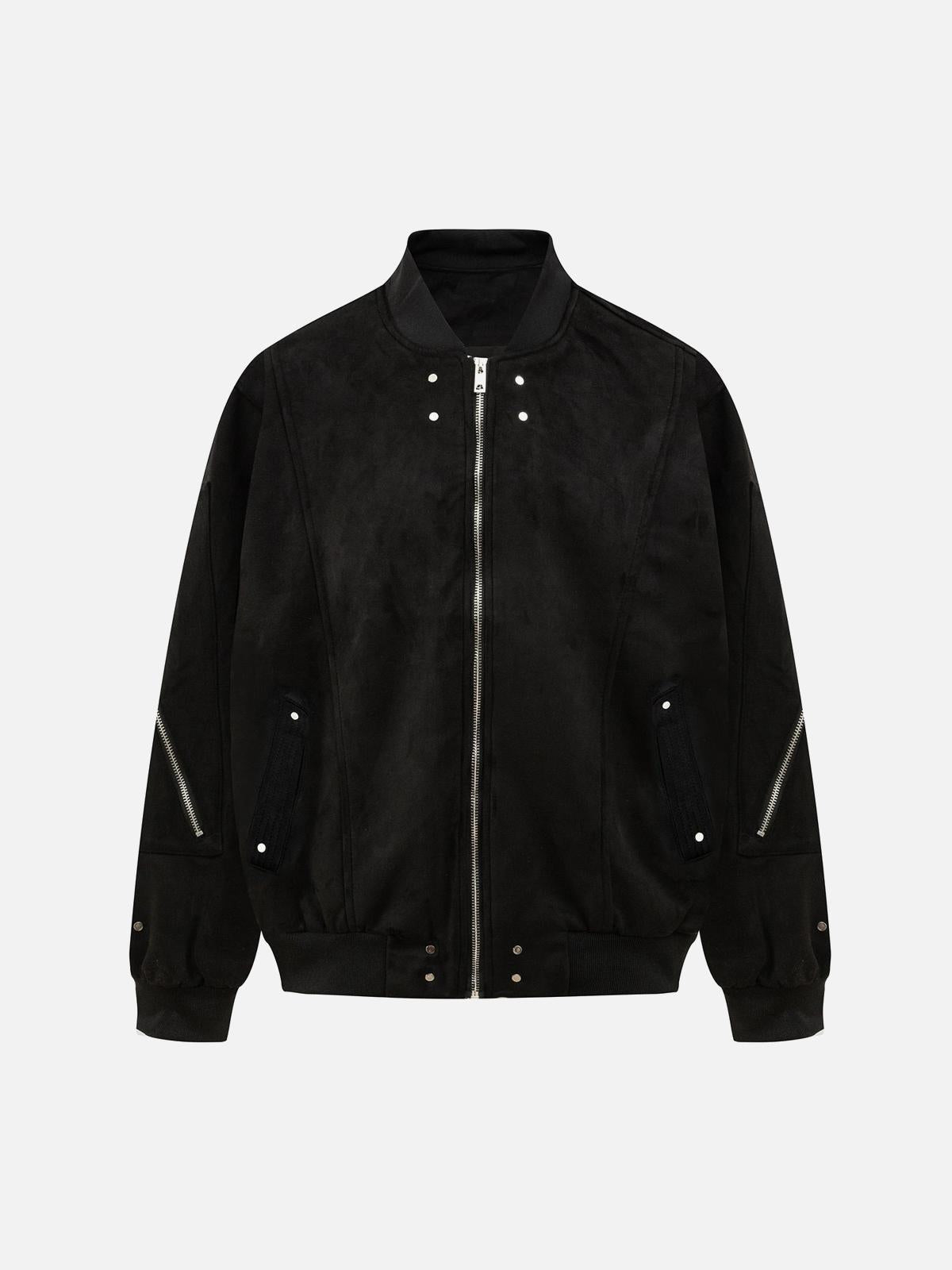 Concert Outfit Cargo Camouflage Multi Zipper Bomber Jacket