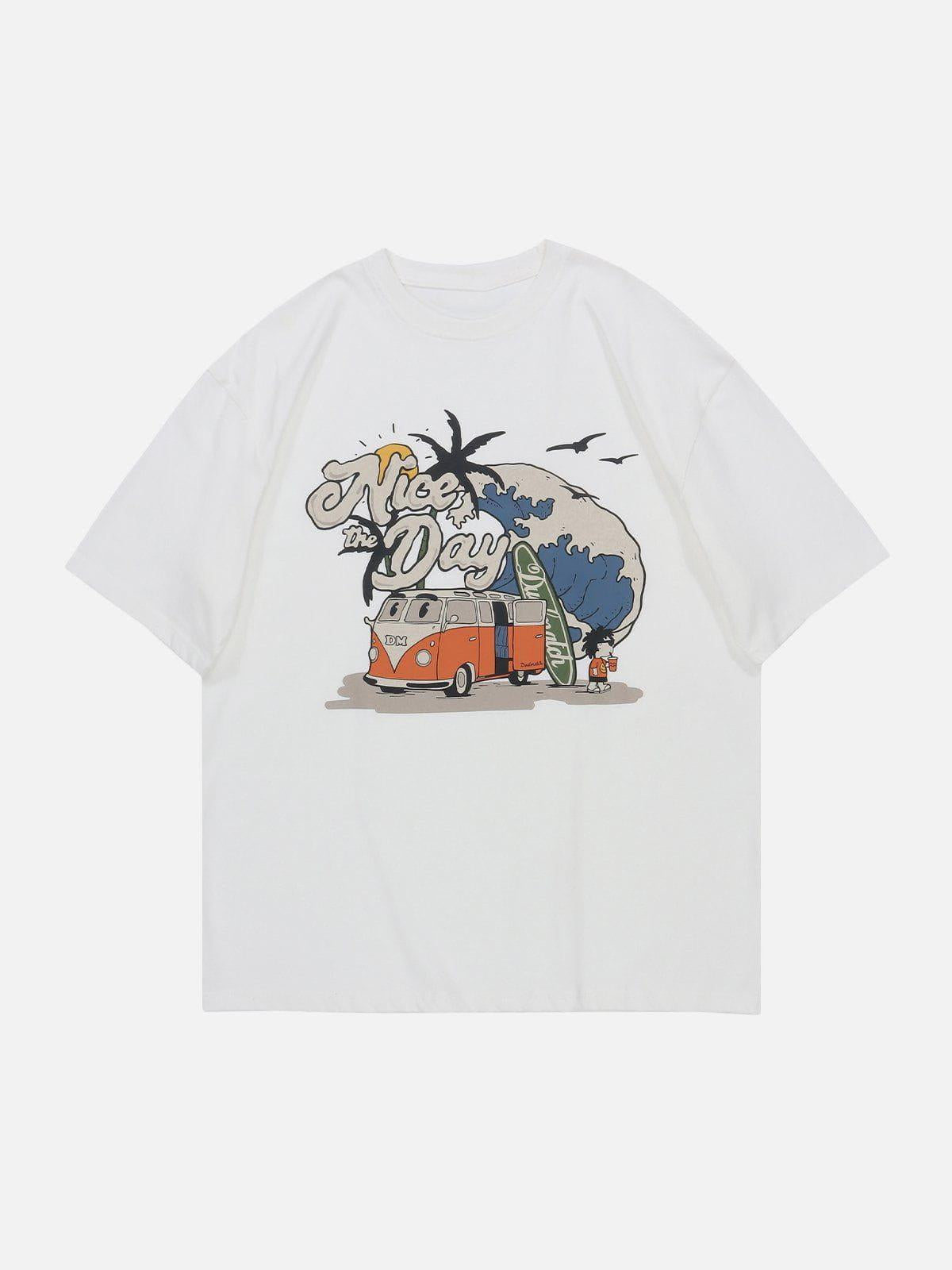 Concert Outfit Cartoon Car Print Tee