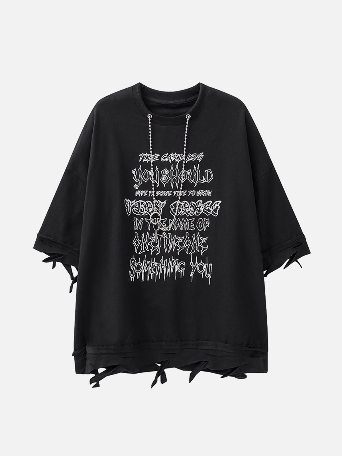 Concert Outfit Chain Decorated Oversized T-Shirt