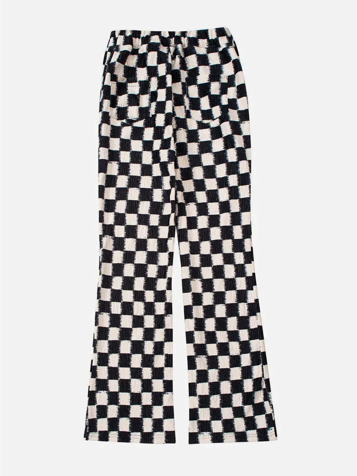 Concert Outfit Checkerboard Elastic Horn Pants