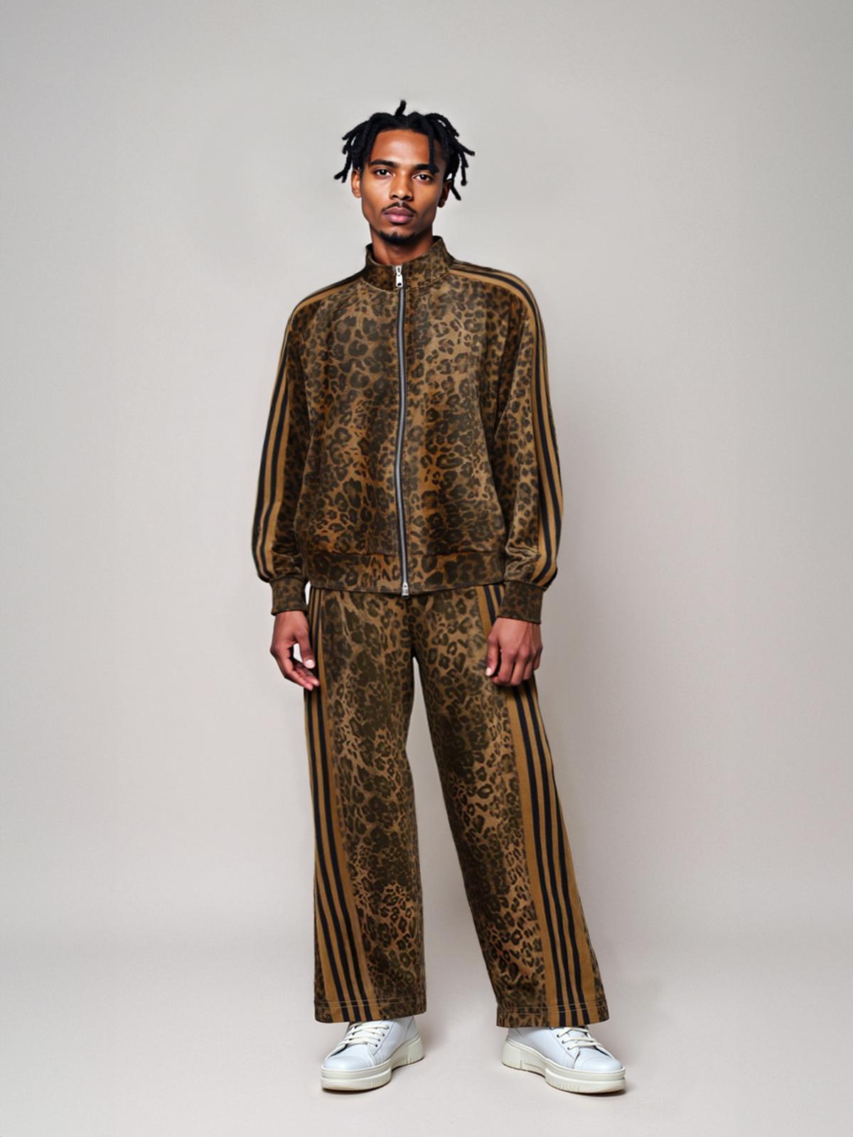 Concert Outfit Cheetah Print Suede Track Jacket
