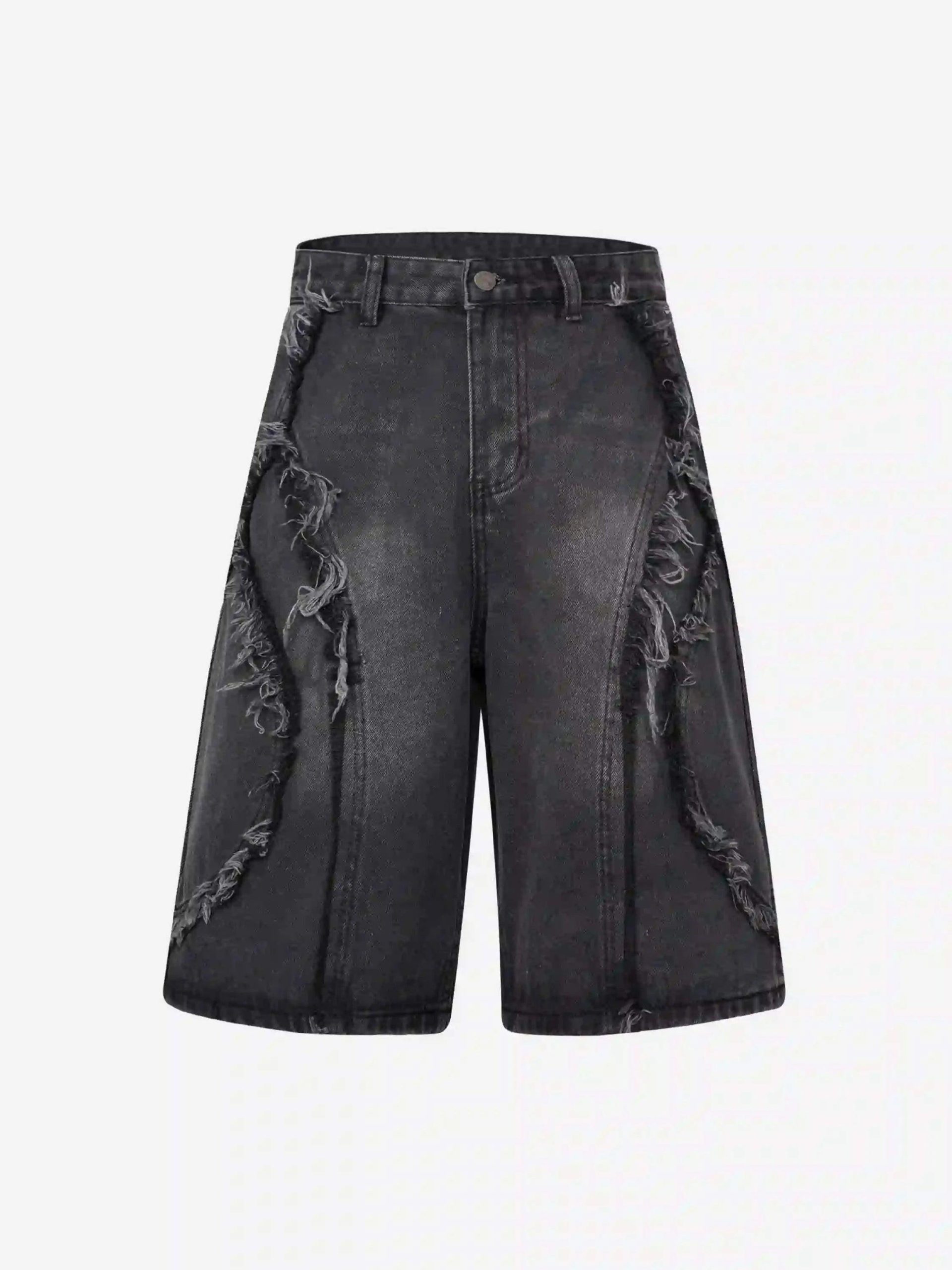 Concert Outfit Clean Fit Whisker Patchwork Cropped Denim Jorts