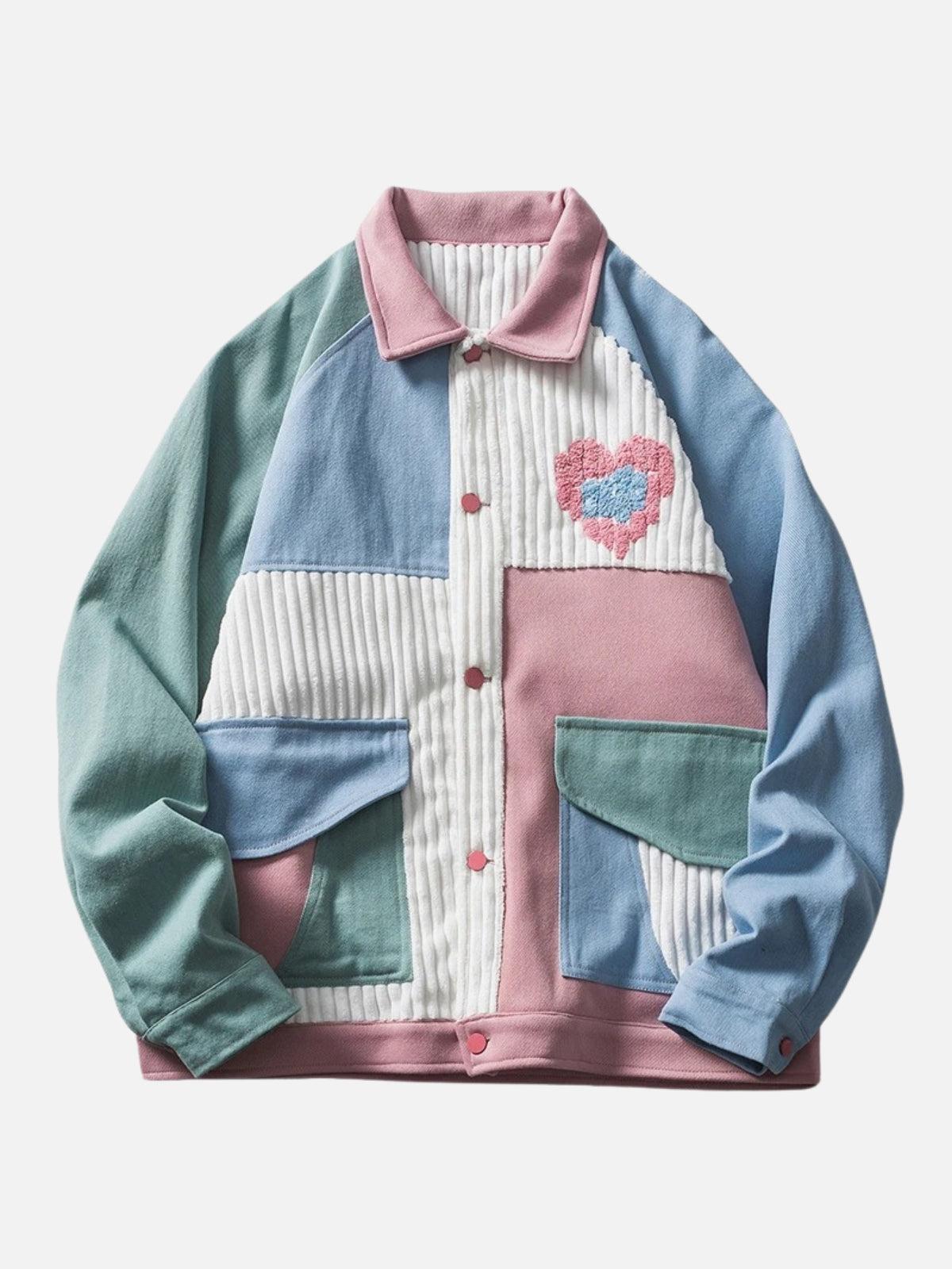 Concert Outfit Color Block Patchwork Heart Jacket