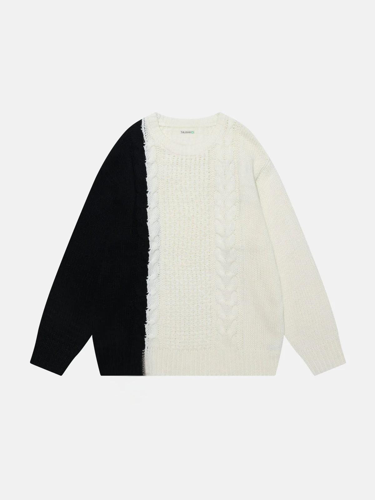 Concert Outfit Color Blocking Patchwork Sweater