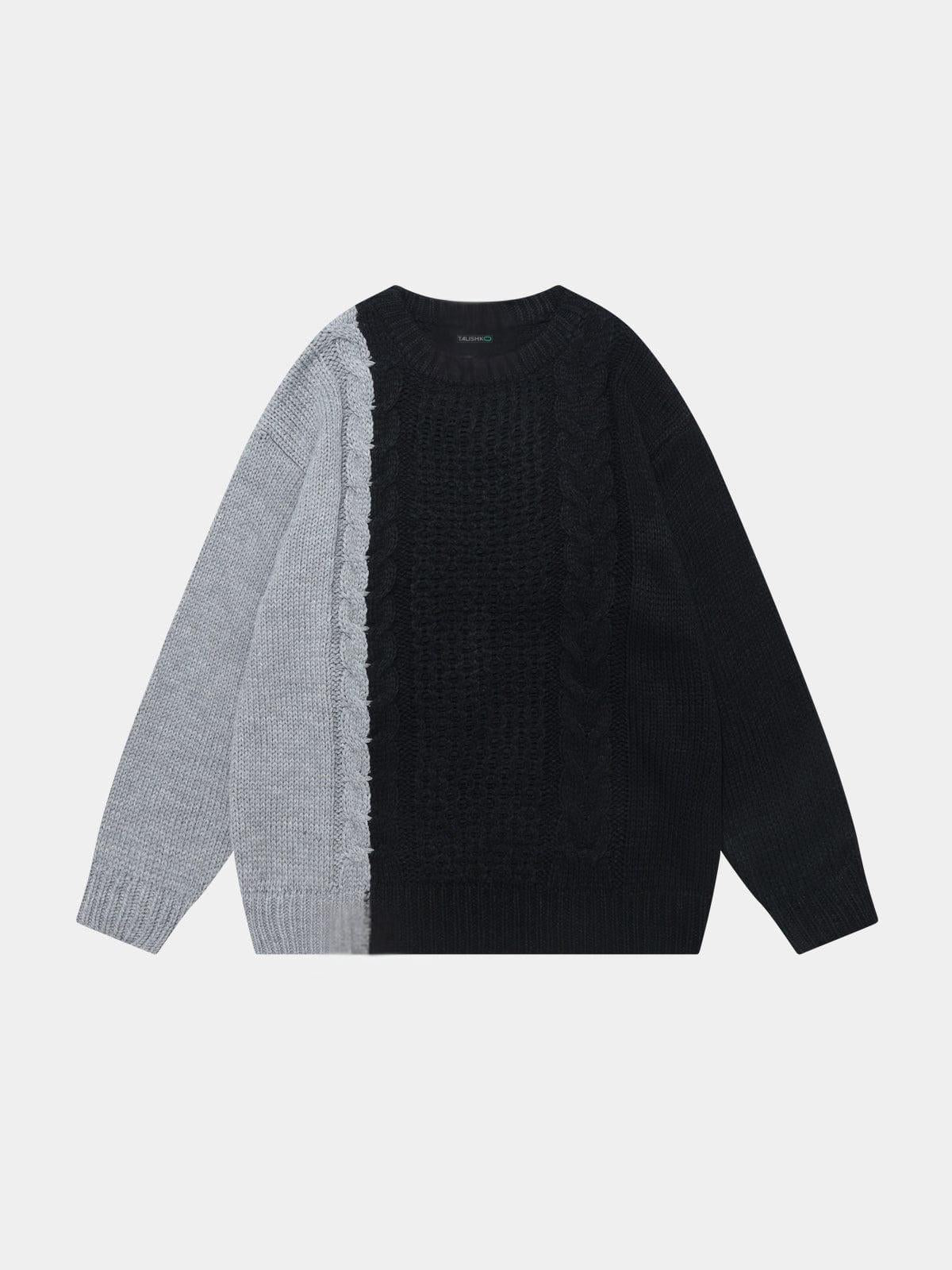 Concert Outfit Color Blocking Patchwork Sweater