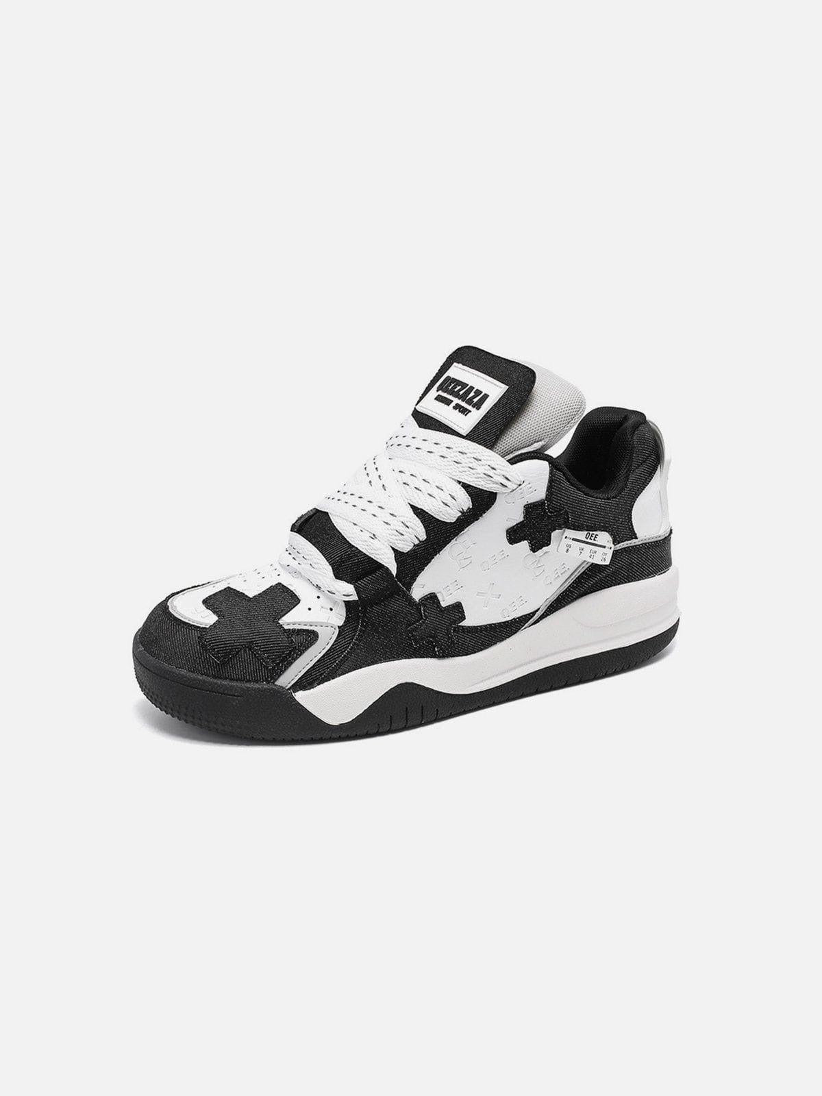 Concert Outfit Color Blocking Thick Bottom Skate Shoes