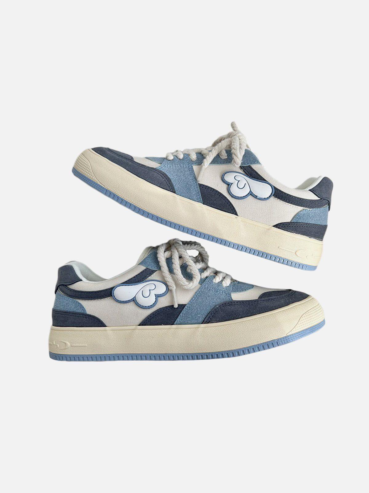 Concert Outfit Colorblock Canvas Wings Graphic Casual Shoes