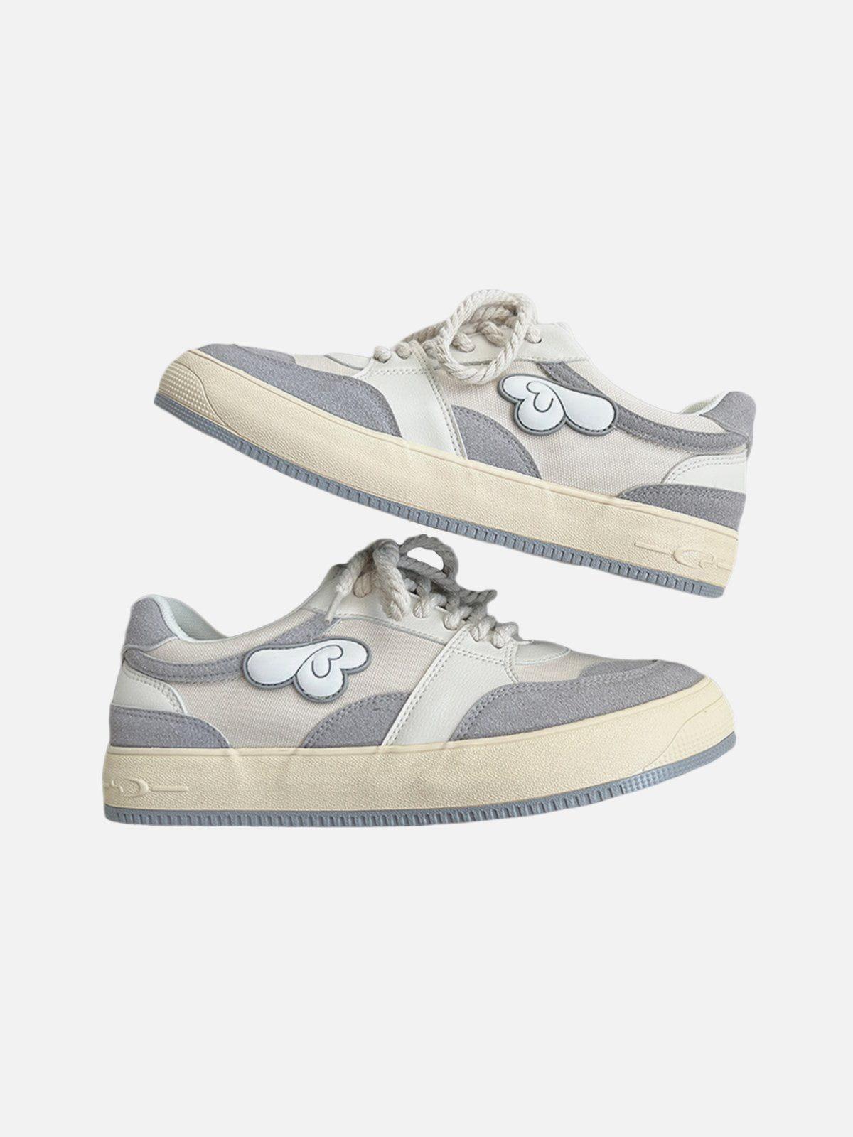 Concert Outfit Colorblock Canvas Wings Graphic Casual Shoes
