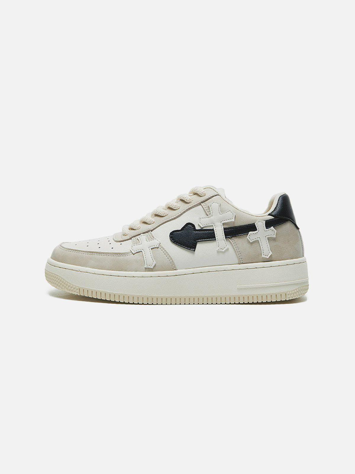Concert Outfit Colorblock Cross Heart Casual Shoes
