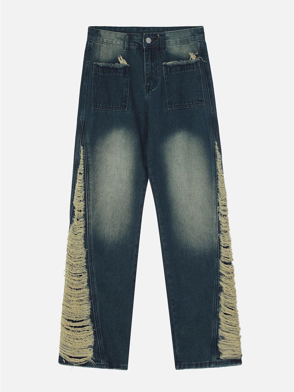 Concert Outfit Colorblock Side Embroidery Jeans